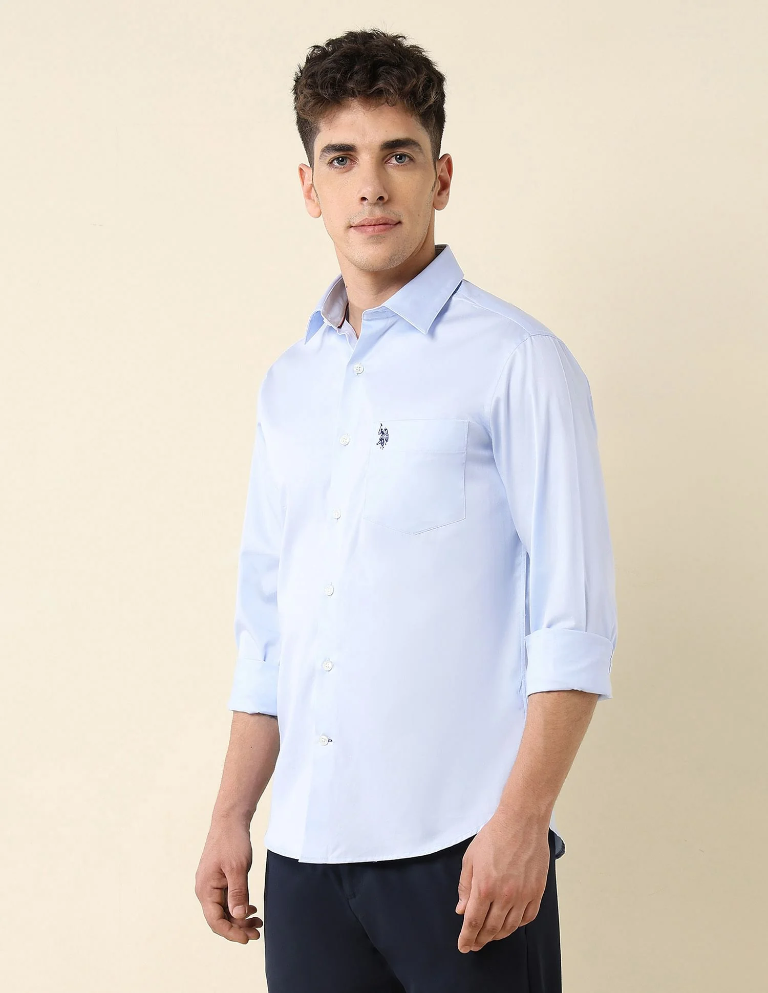 Tailored Fit Satin Shirt - Image 4