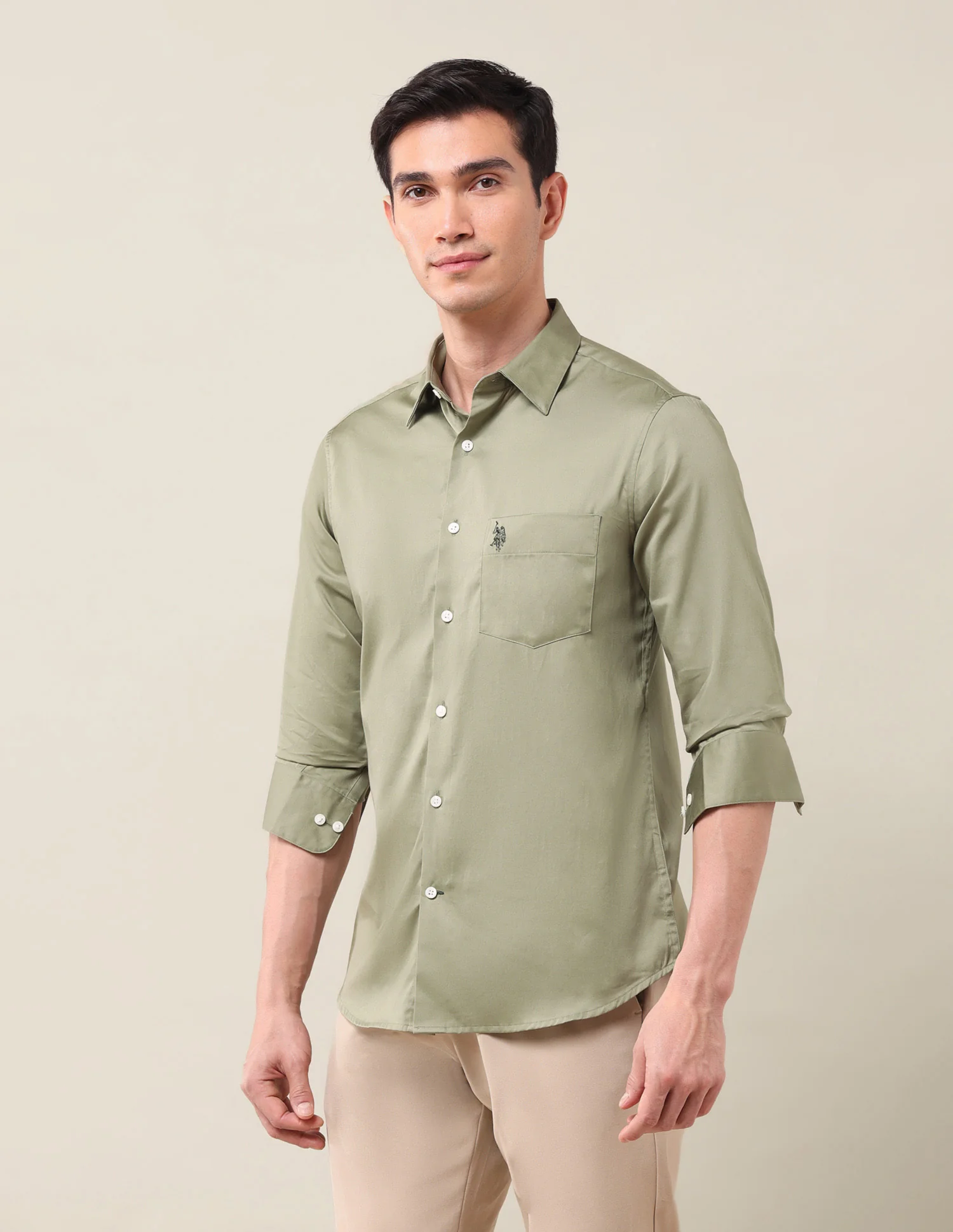 Tailored Fit Satin Shirt - Image 4