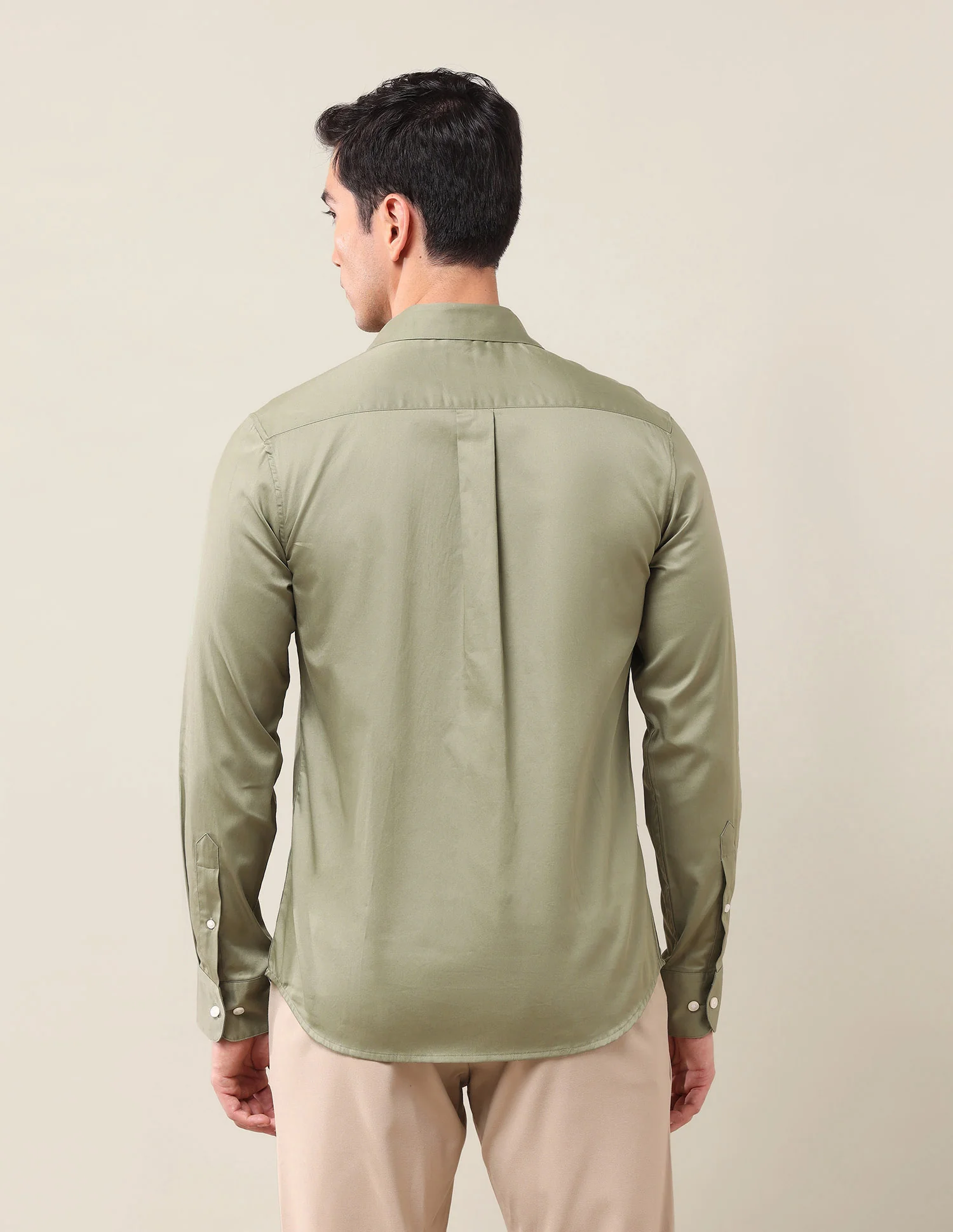 Tailored Fit Satin Shirt - Image 5