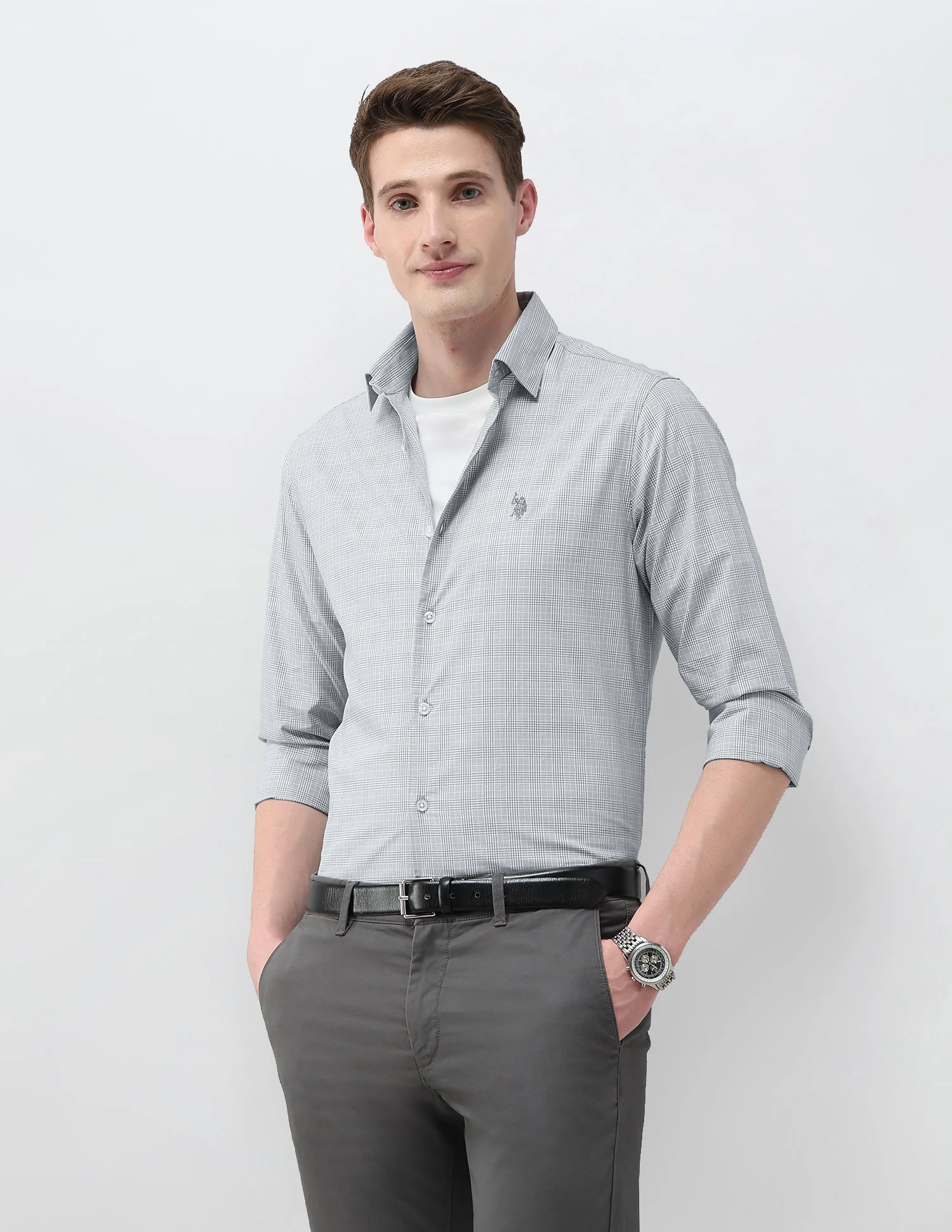 Tailored Fit Satin Shirt