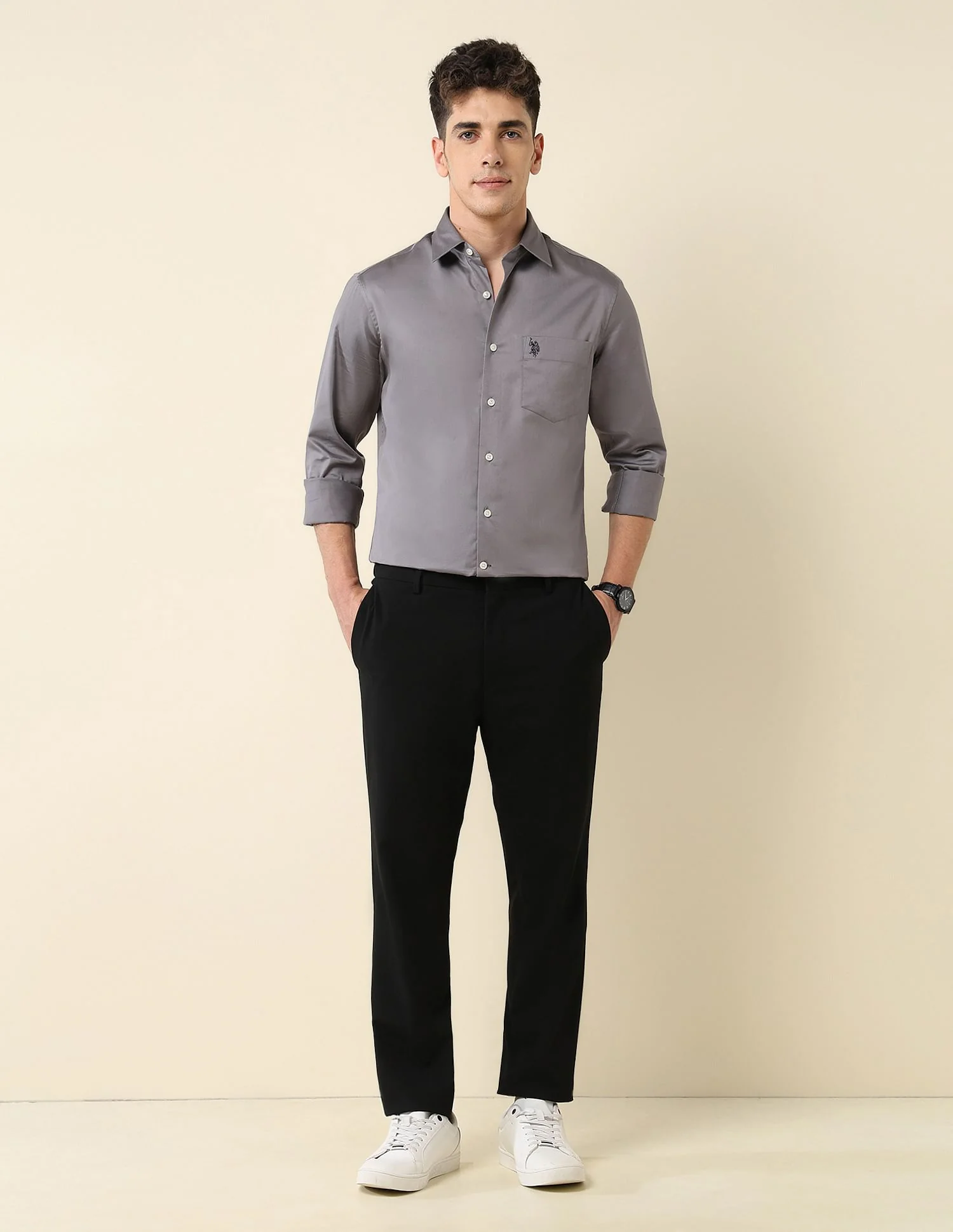 Tailored Fit Satin Shirt - Image 3