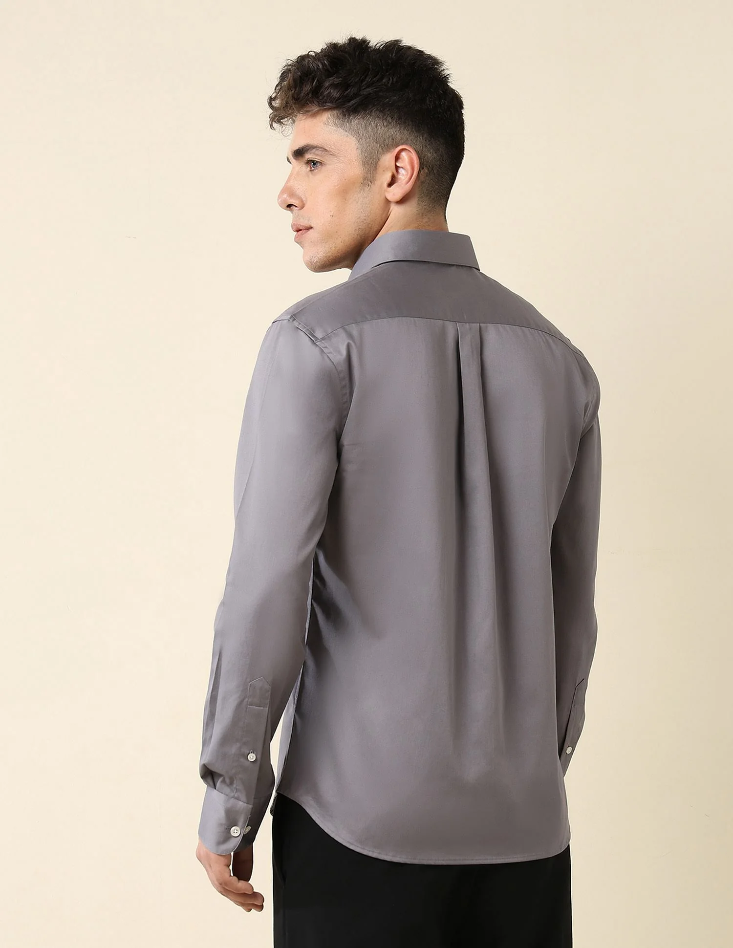 Tailored Fit Satin Shirt - Image 5