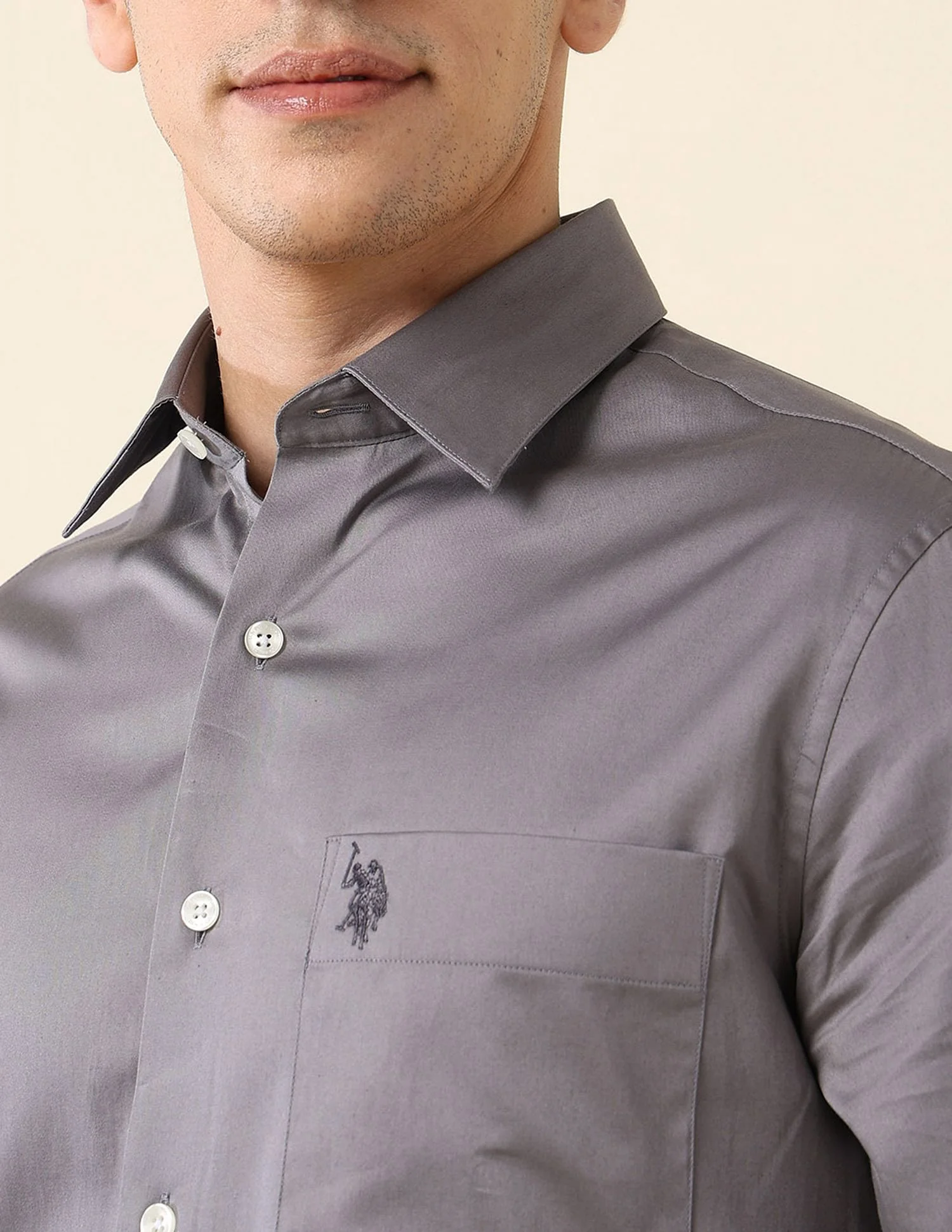Tailored Fit Satin Shirt - Image 7