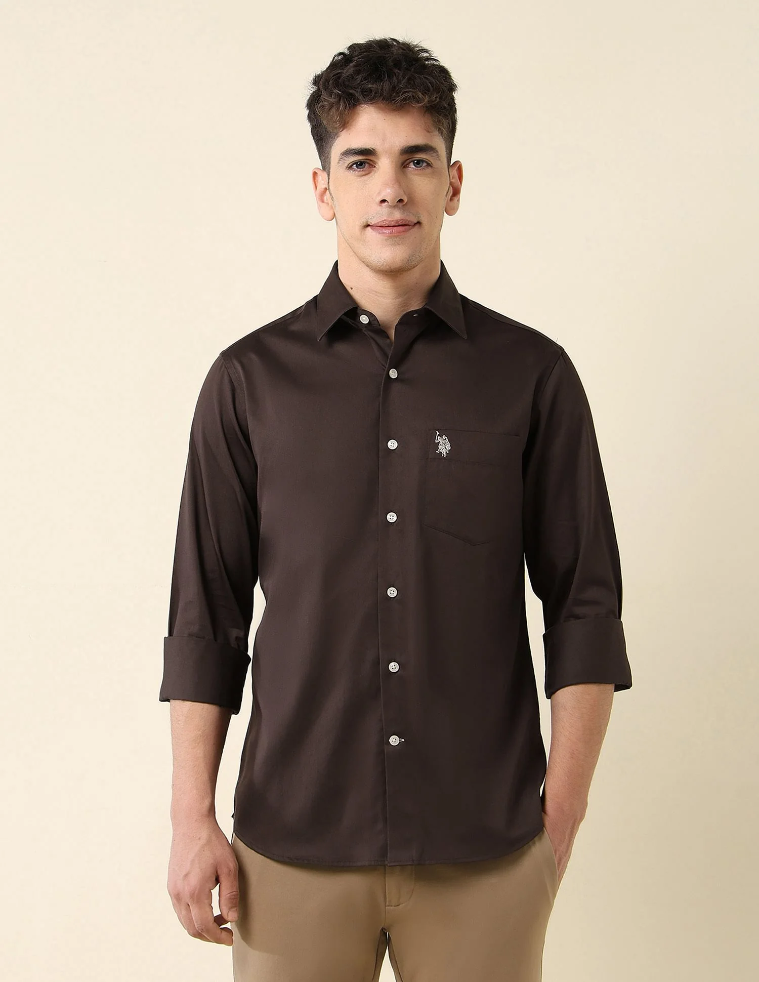 Tailored Fit Satin Shirt - Image 6