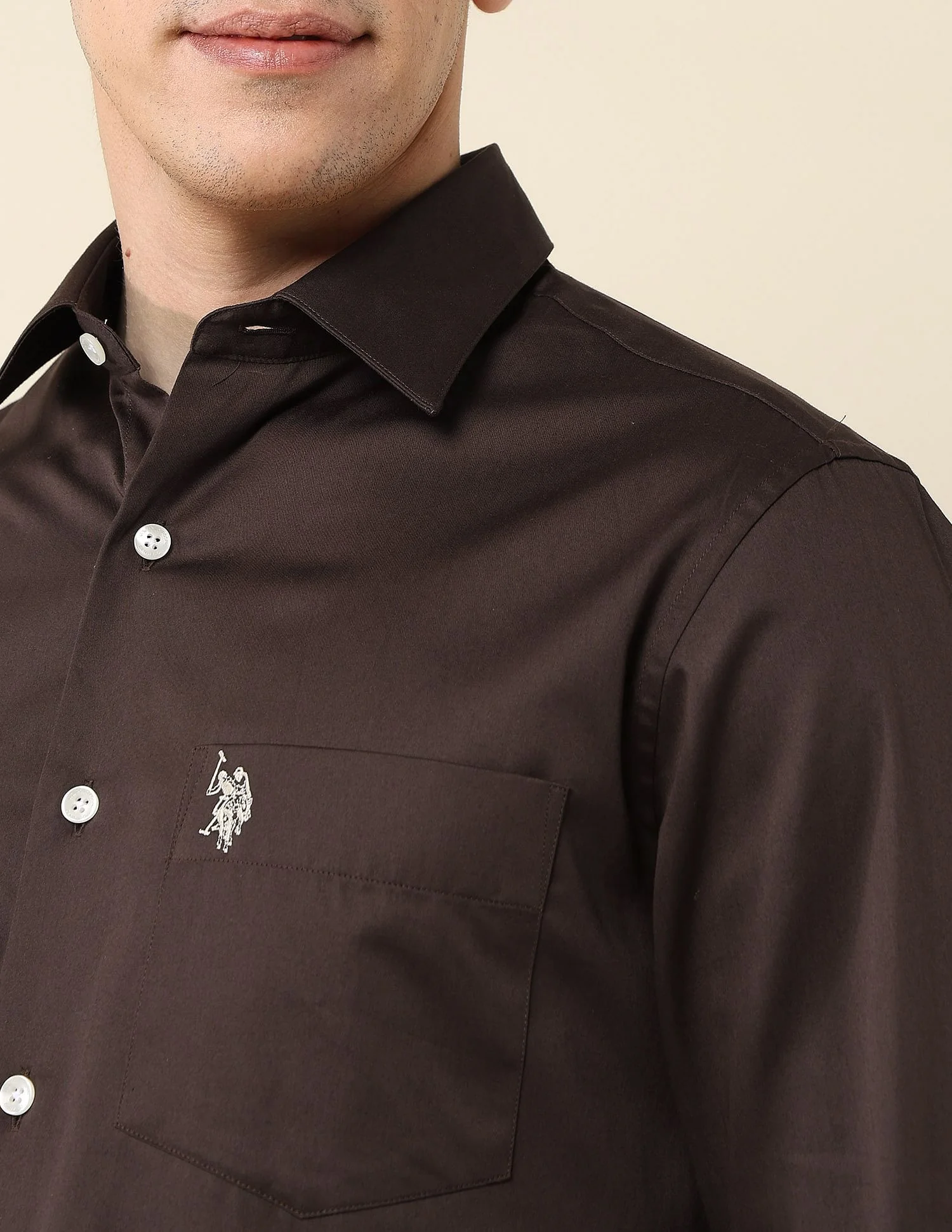 Tailored Fit Satin Shirt - Image 7
