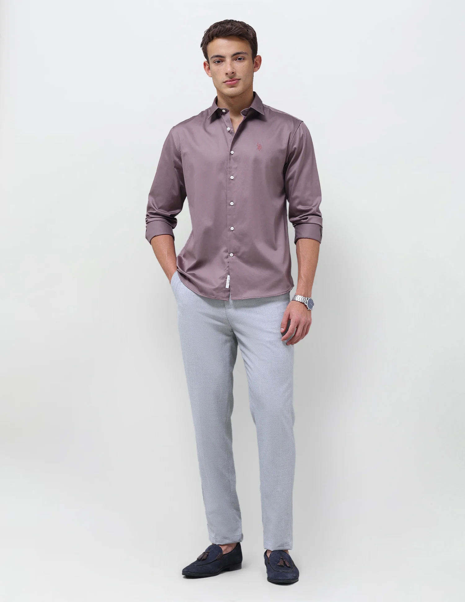 Tailored Fit Satin Shirt - Image 3