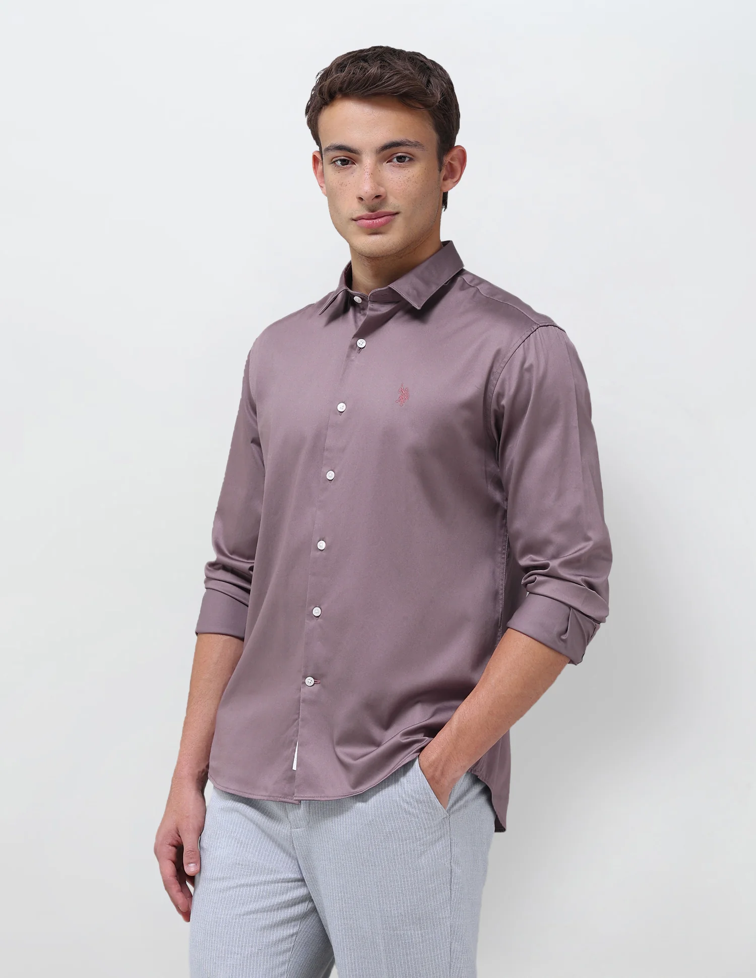 Tailored Fit Satin Shirt - Image 4