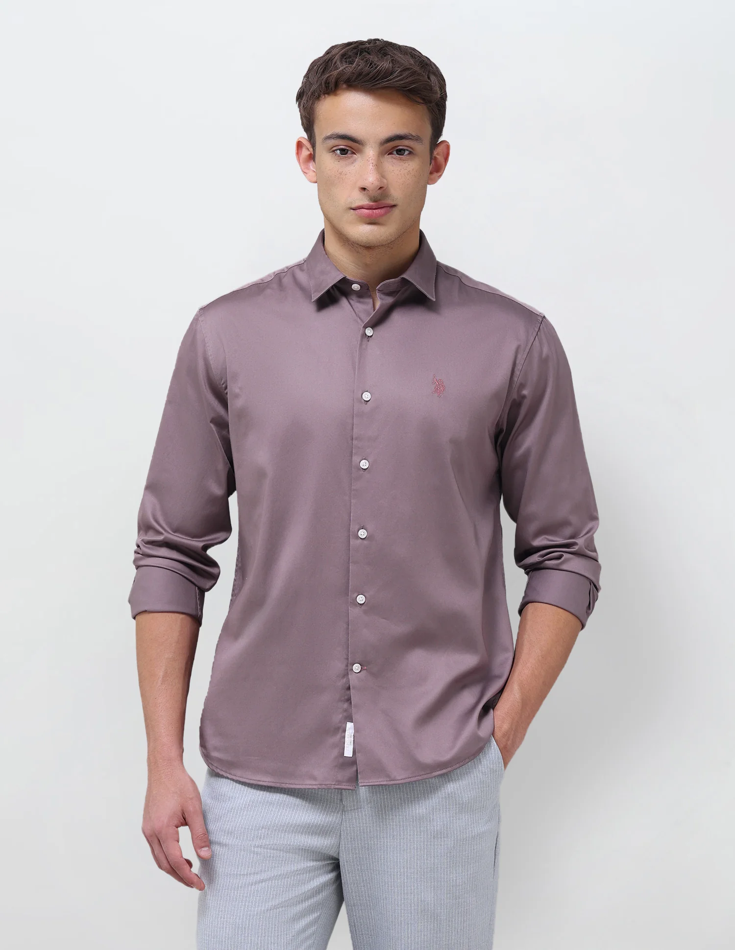 Tailored Fit Satin Shirt - Image 6