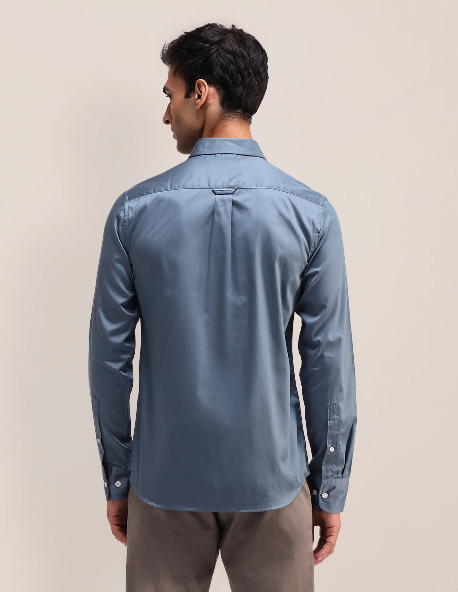 Tailored Fit Satin Shirt - Image 5