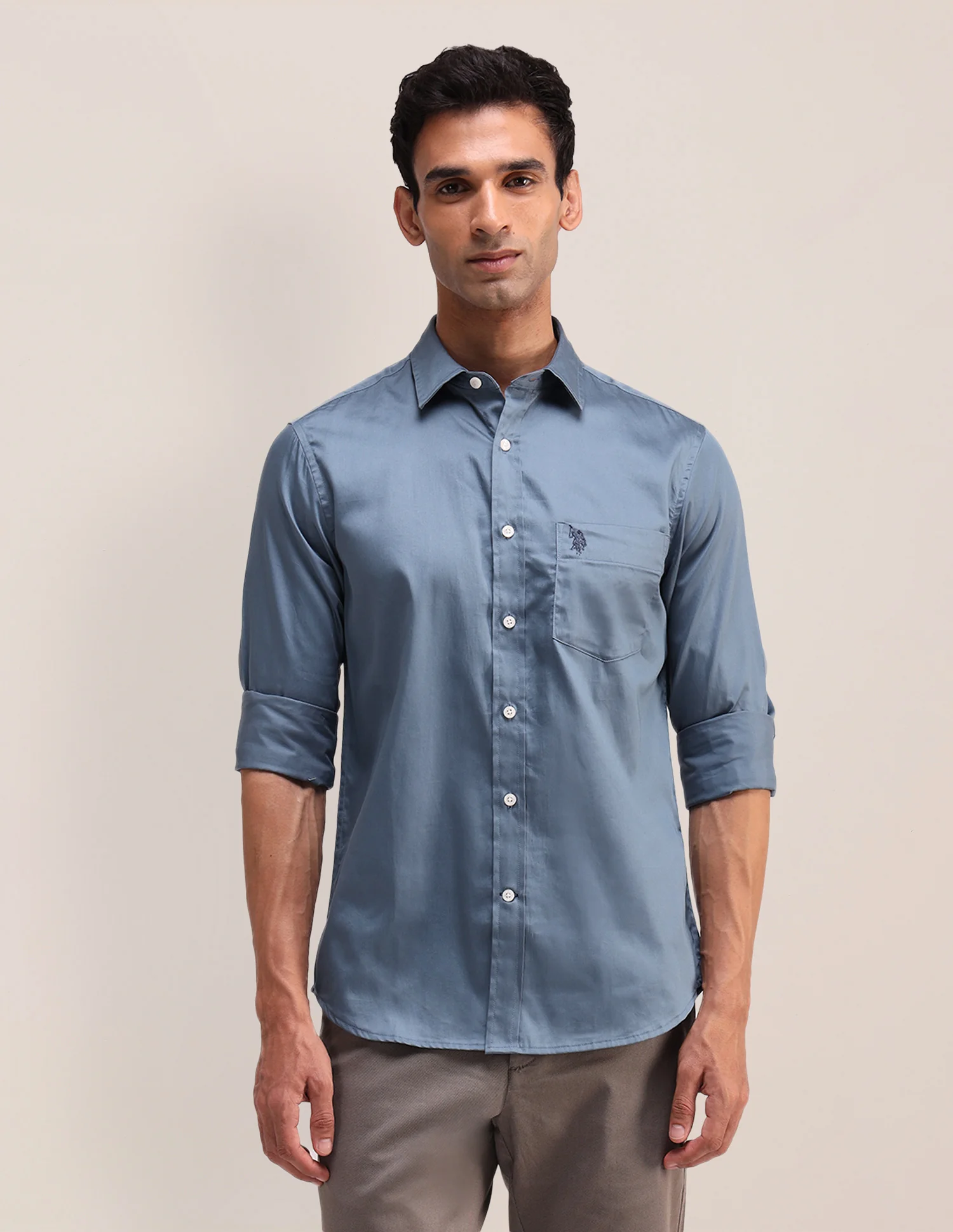 Tailored Fit Satin Shirt - Image 6
