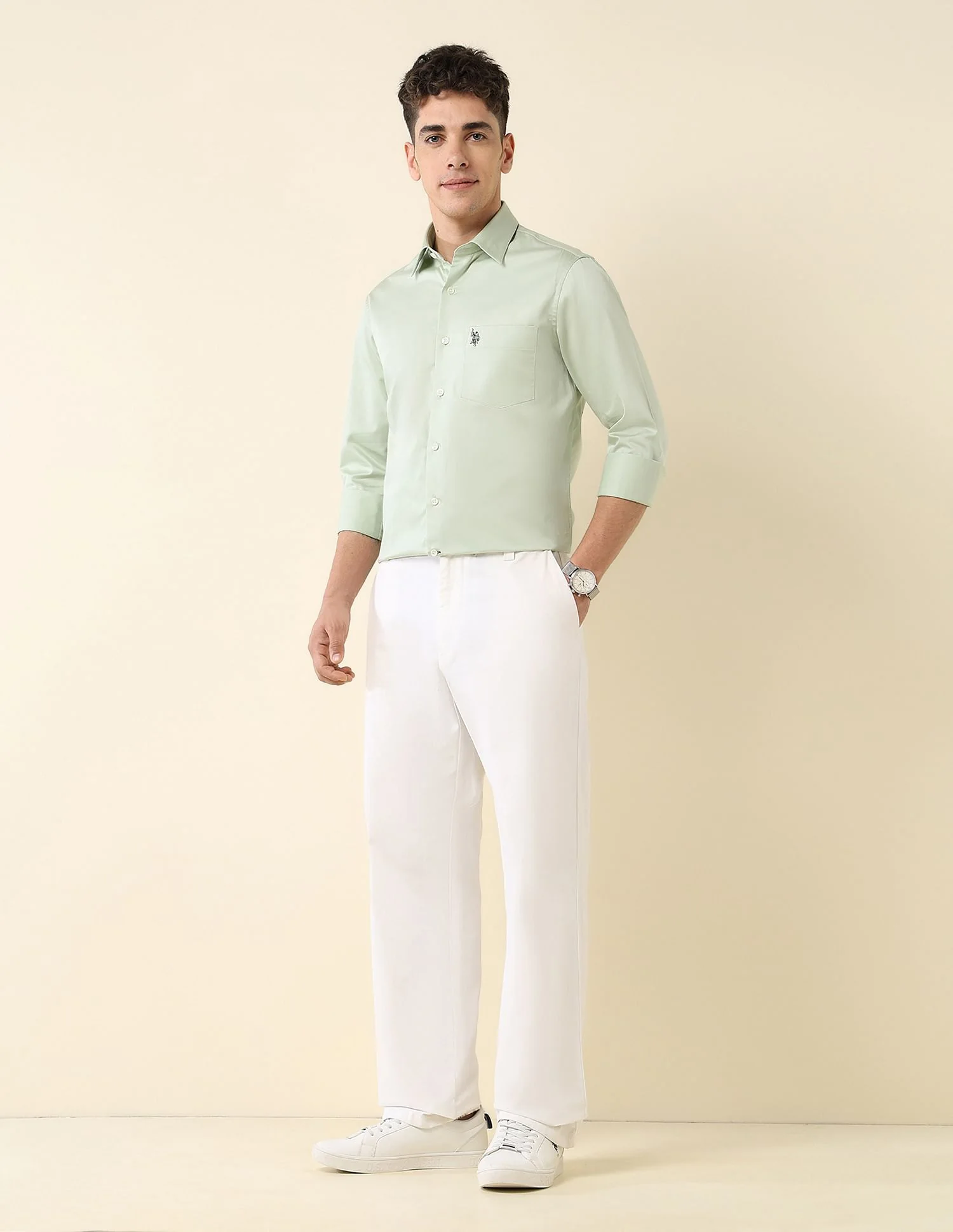 Tailored Fit Satin Shirt - Image 3