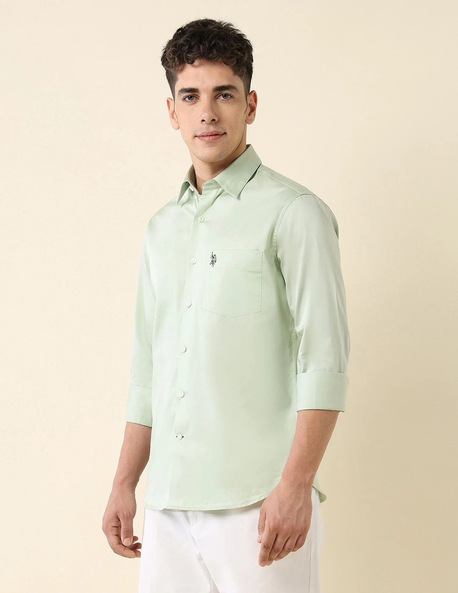 Tailored Fit Satin Shirt - Image 4