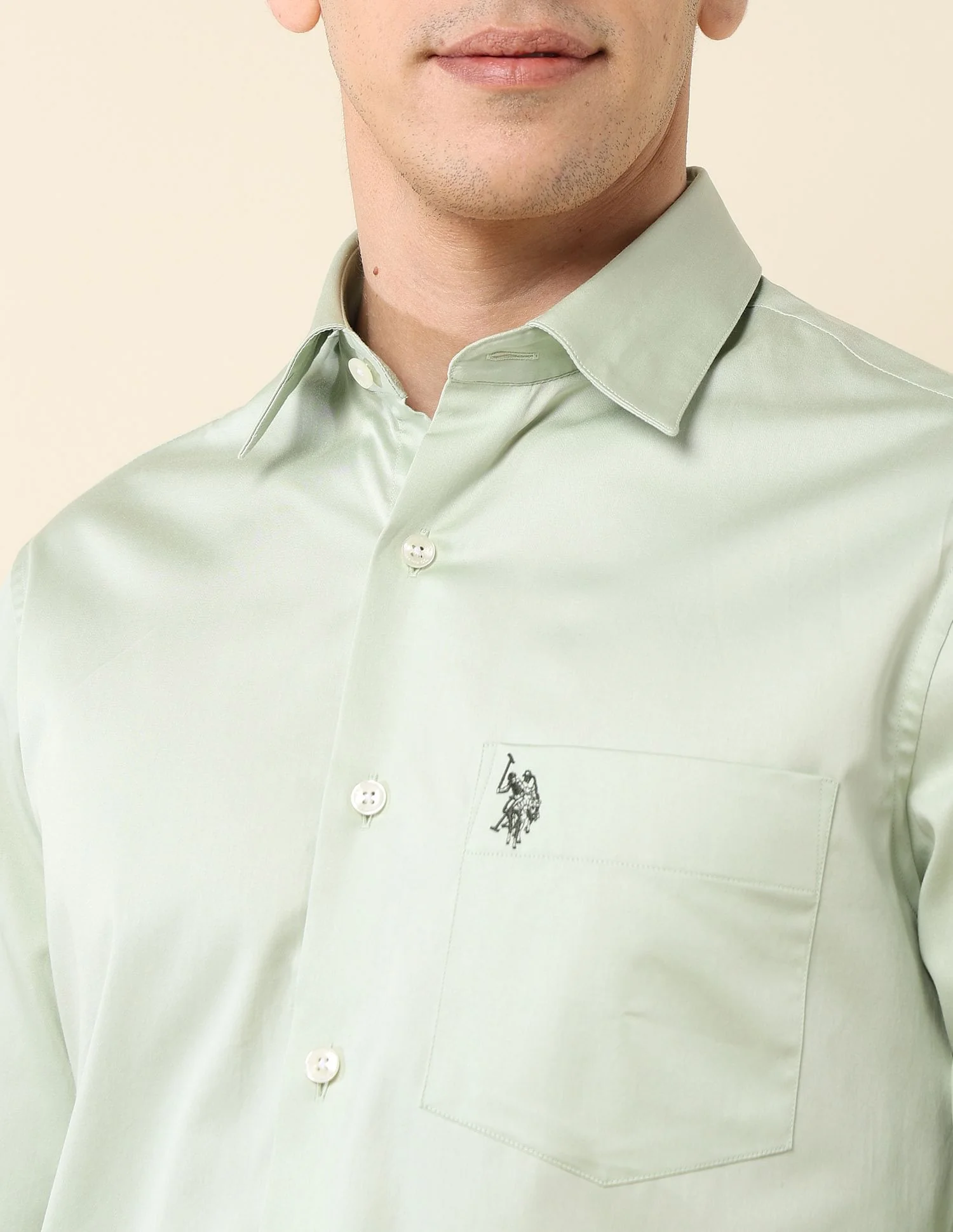 Tailored Fit Satin Shirt - Image 7
