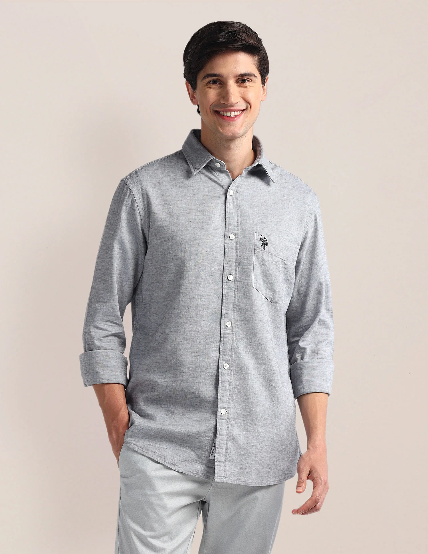 Tailored Fit Solid Shirt - Image 6