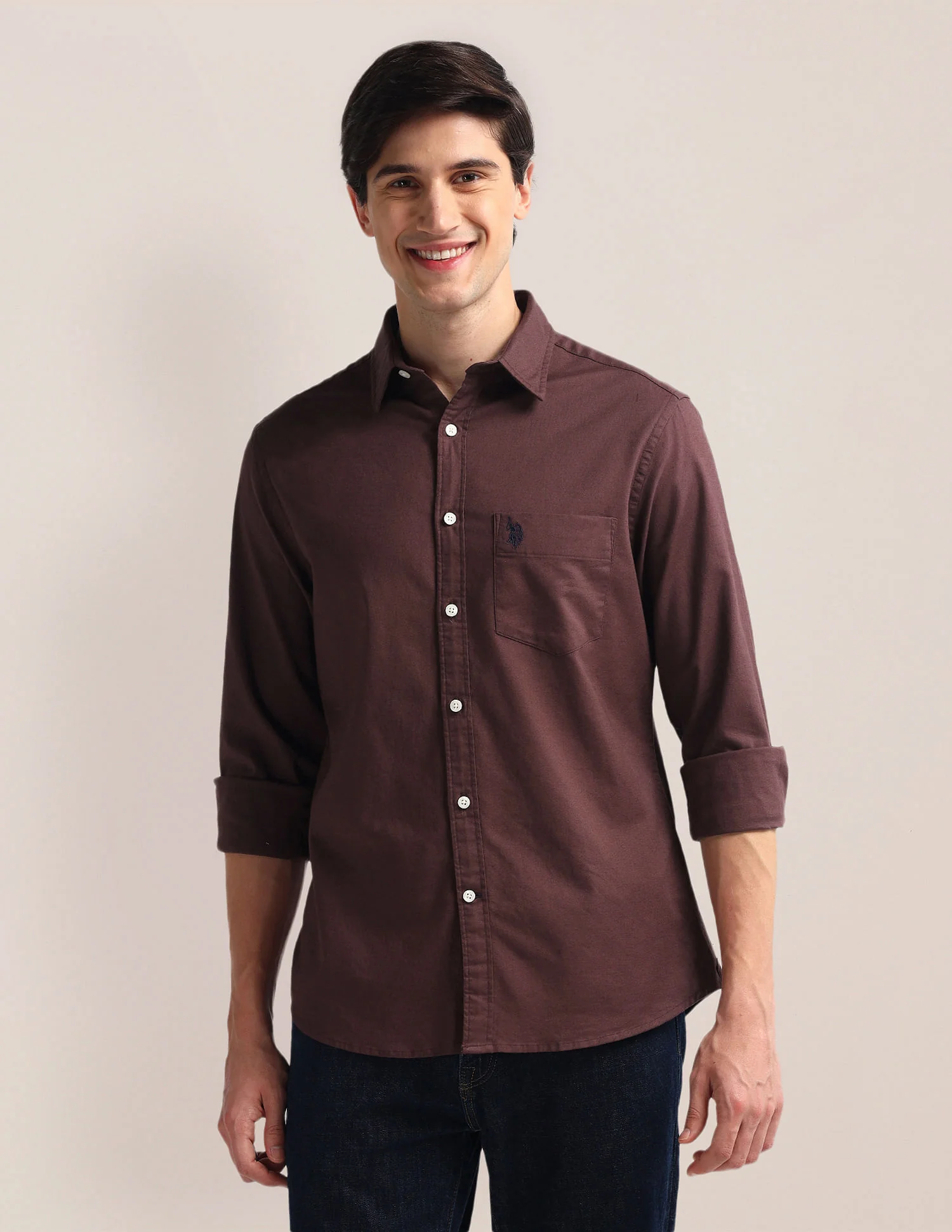 Tailored Fit Solid Shirt - Image 6