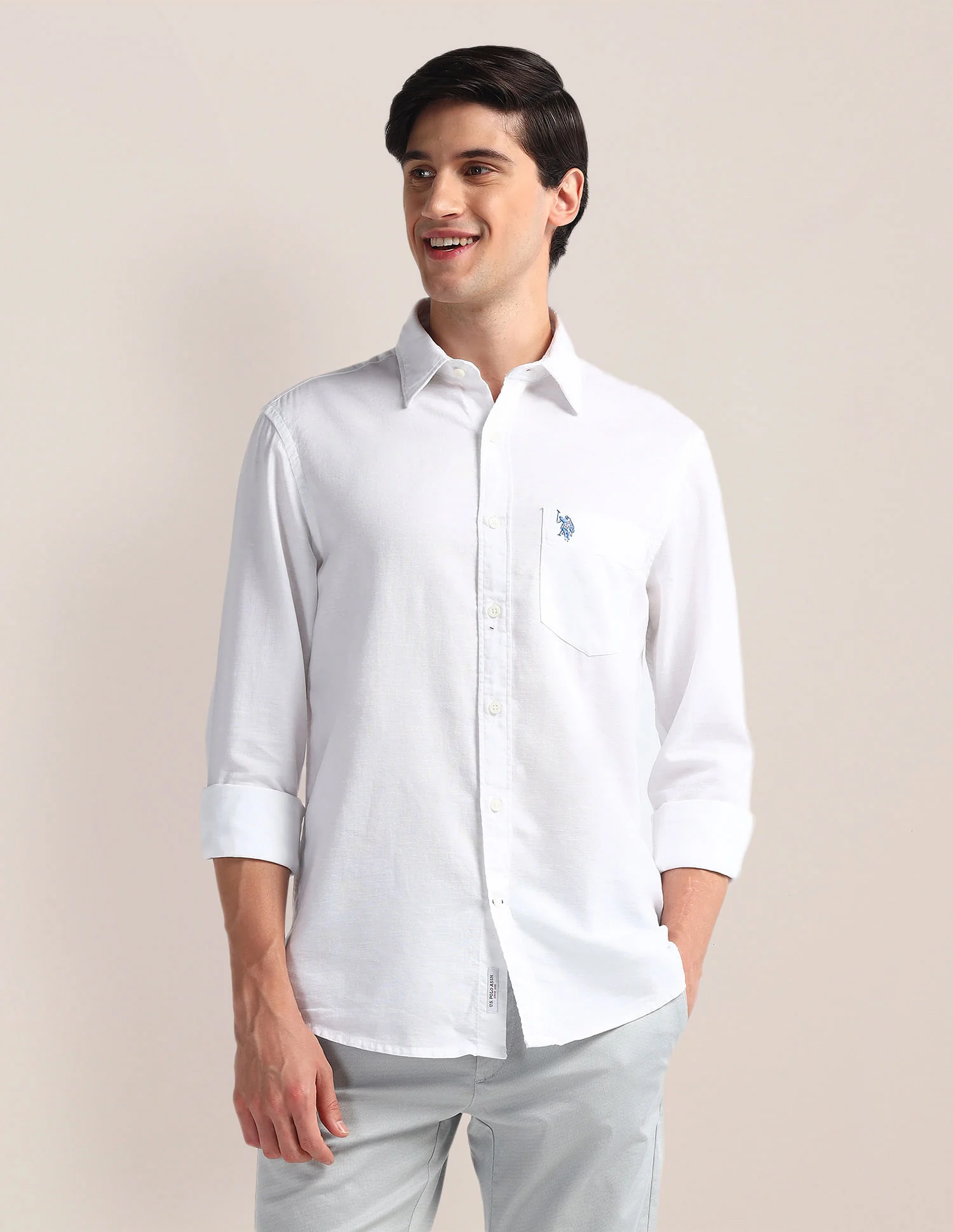 Tailored Fit Solid Shirt - Image 6