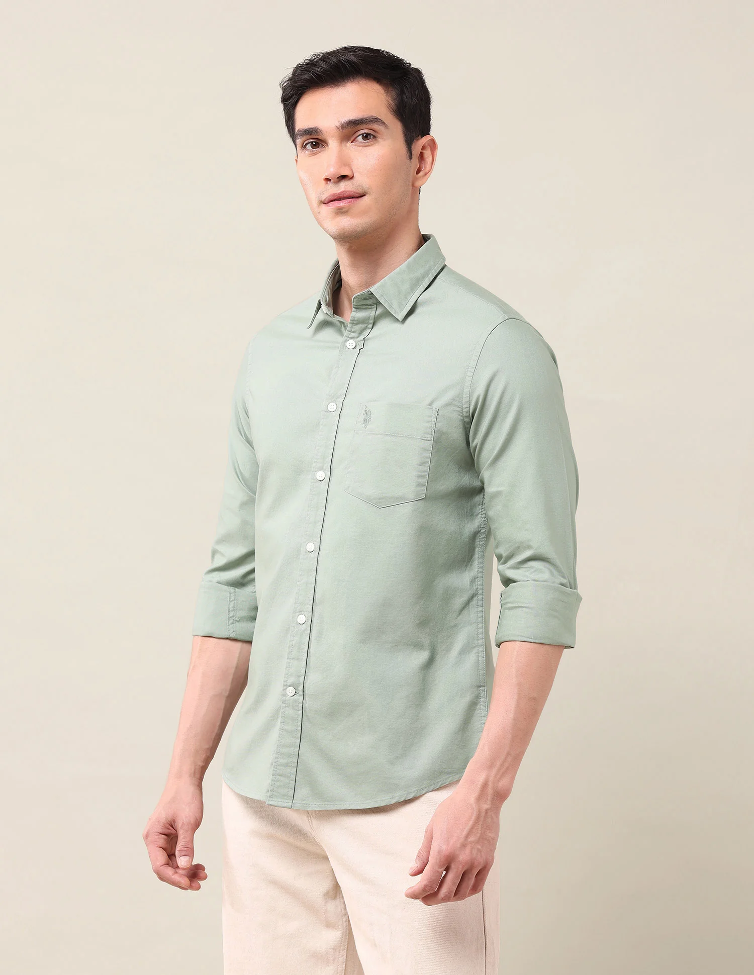 Tailored Fit Solid Shirt - Image 4