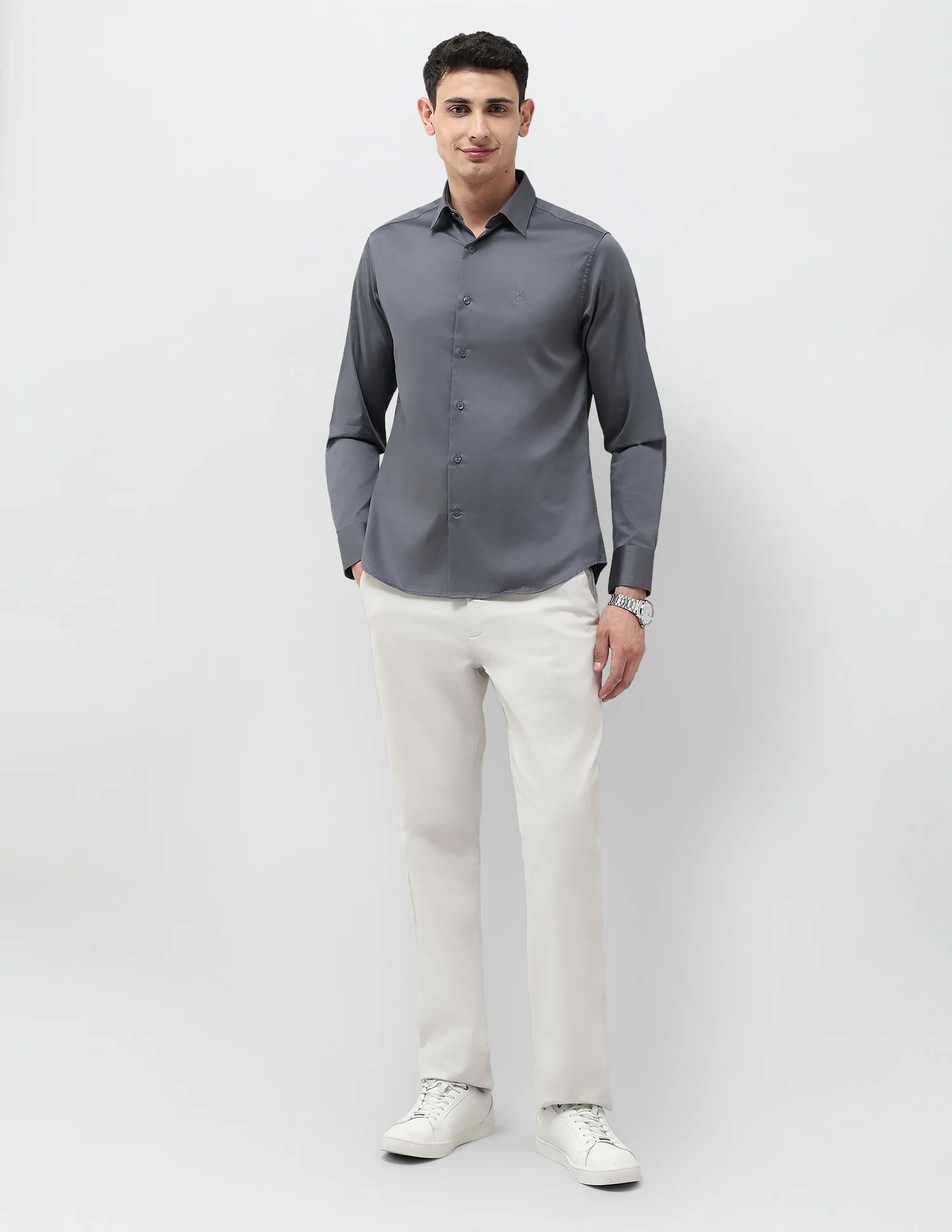 Tailored Fit Solid Shirt - Image 3