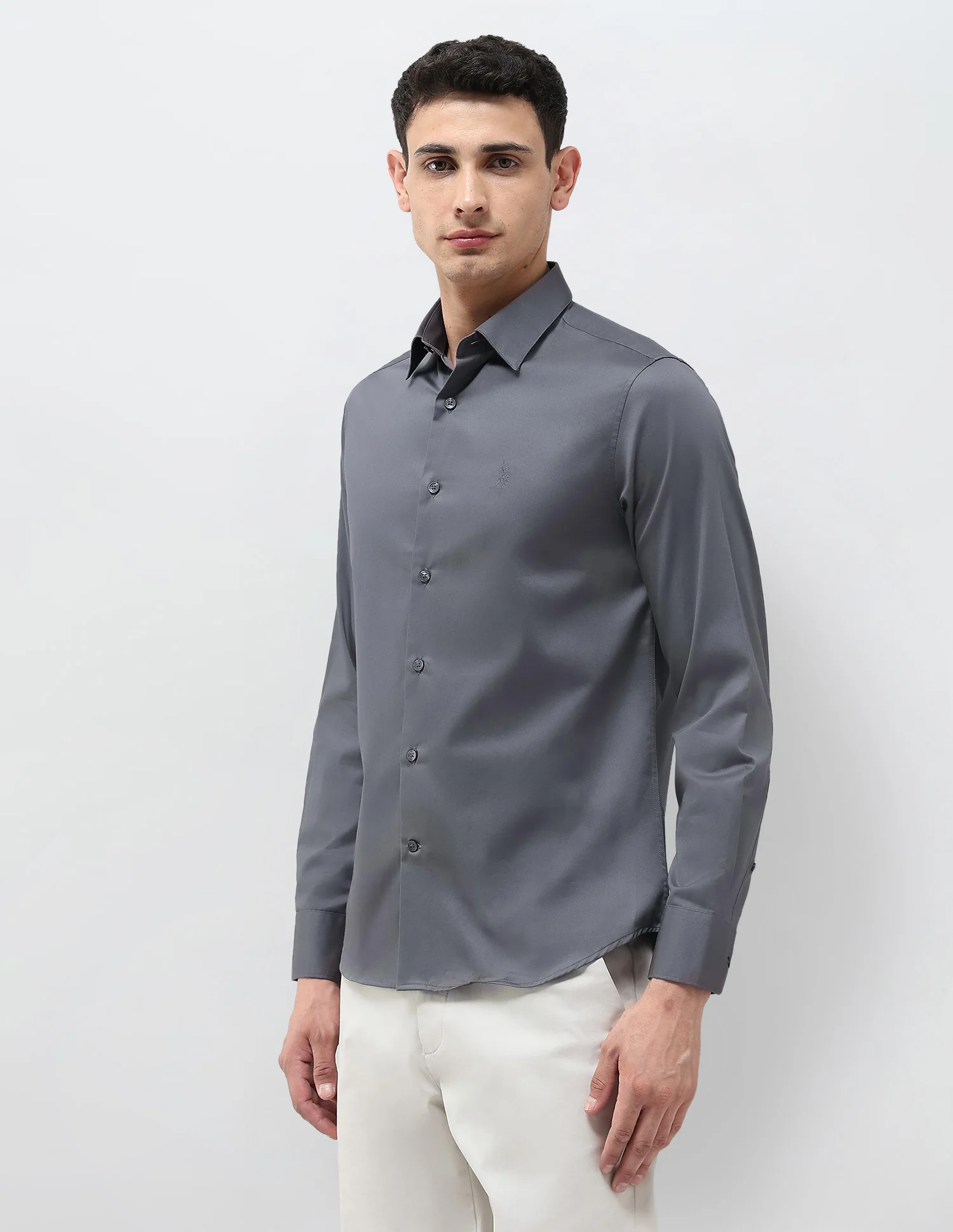 Tailored Fit Solid Shirt - Image 4