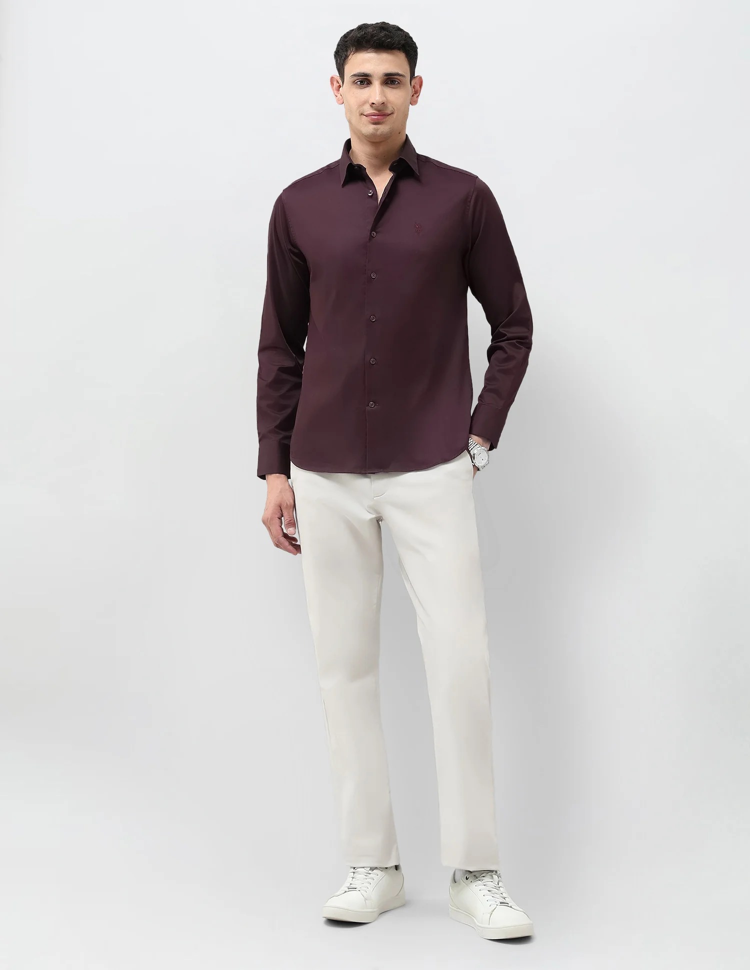 Tailored Fit Solid Shirt - Image 3