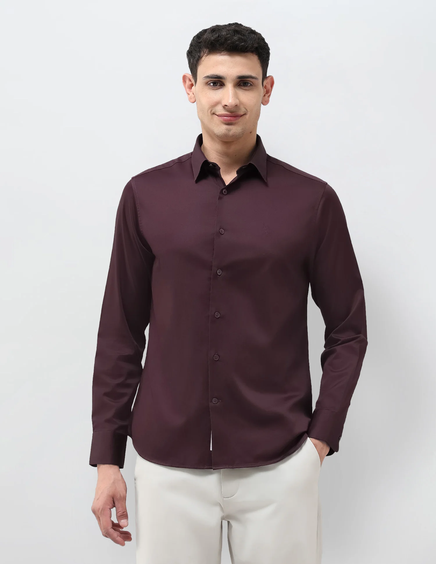 Tailored Fit Solid Shirt - Image 6