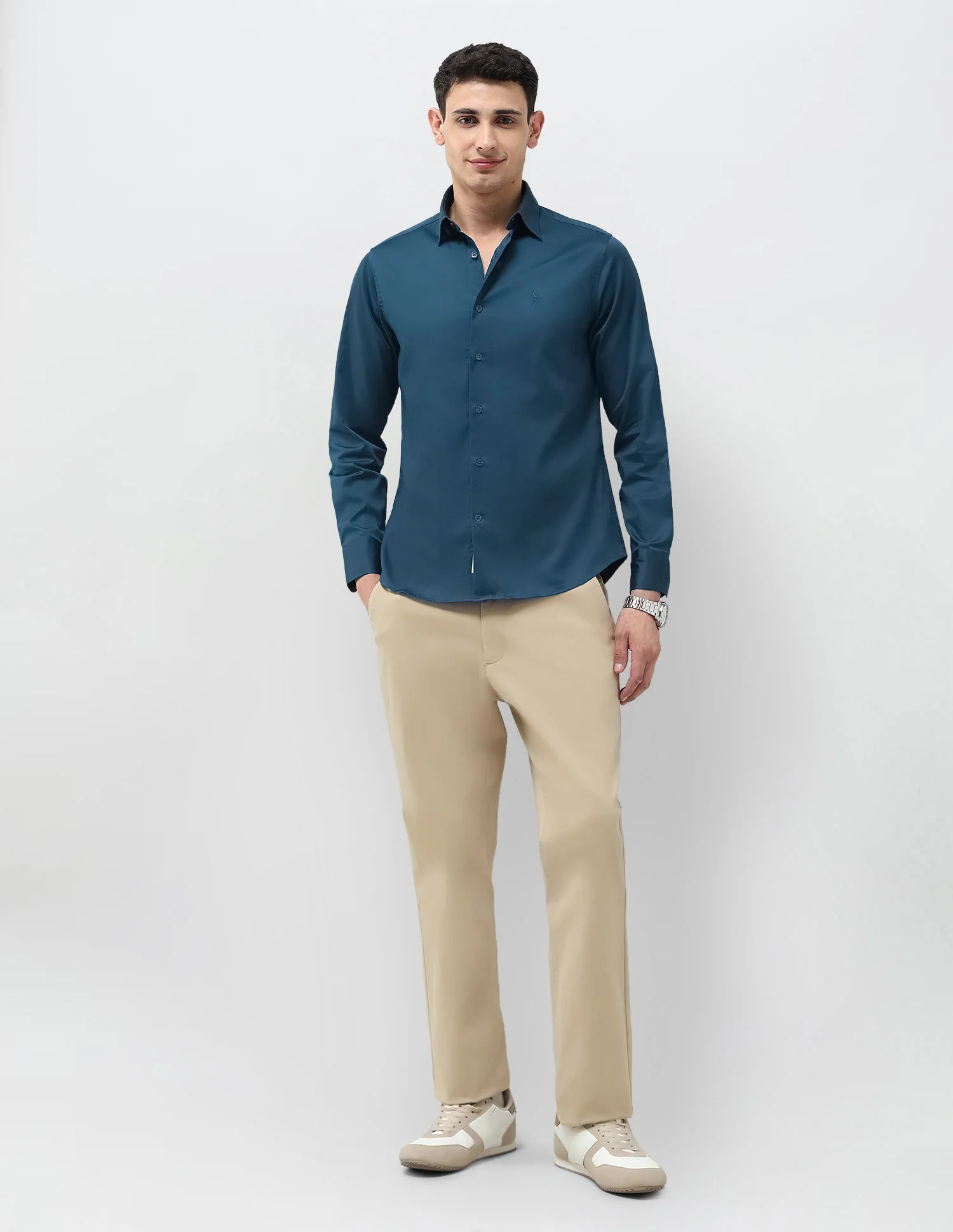 Tailored Fit Solid Shirt - Image 3