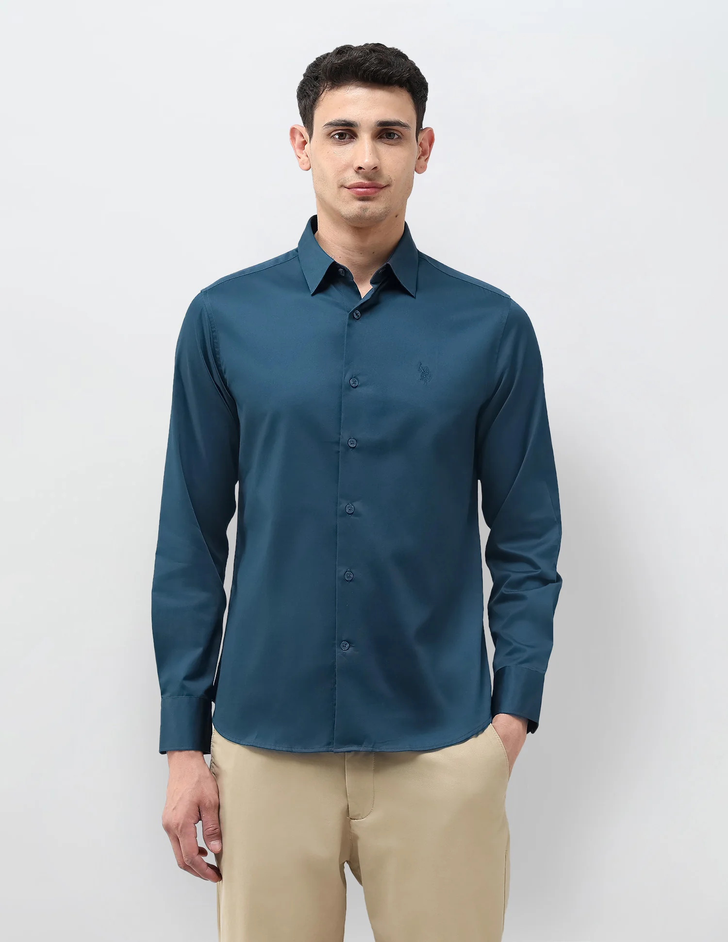 Tailored Fit Solid Shirt - Image 6