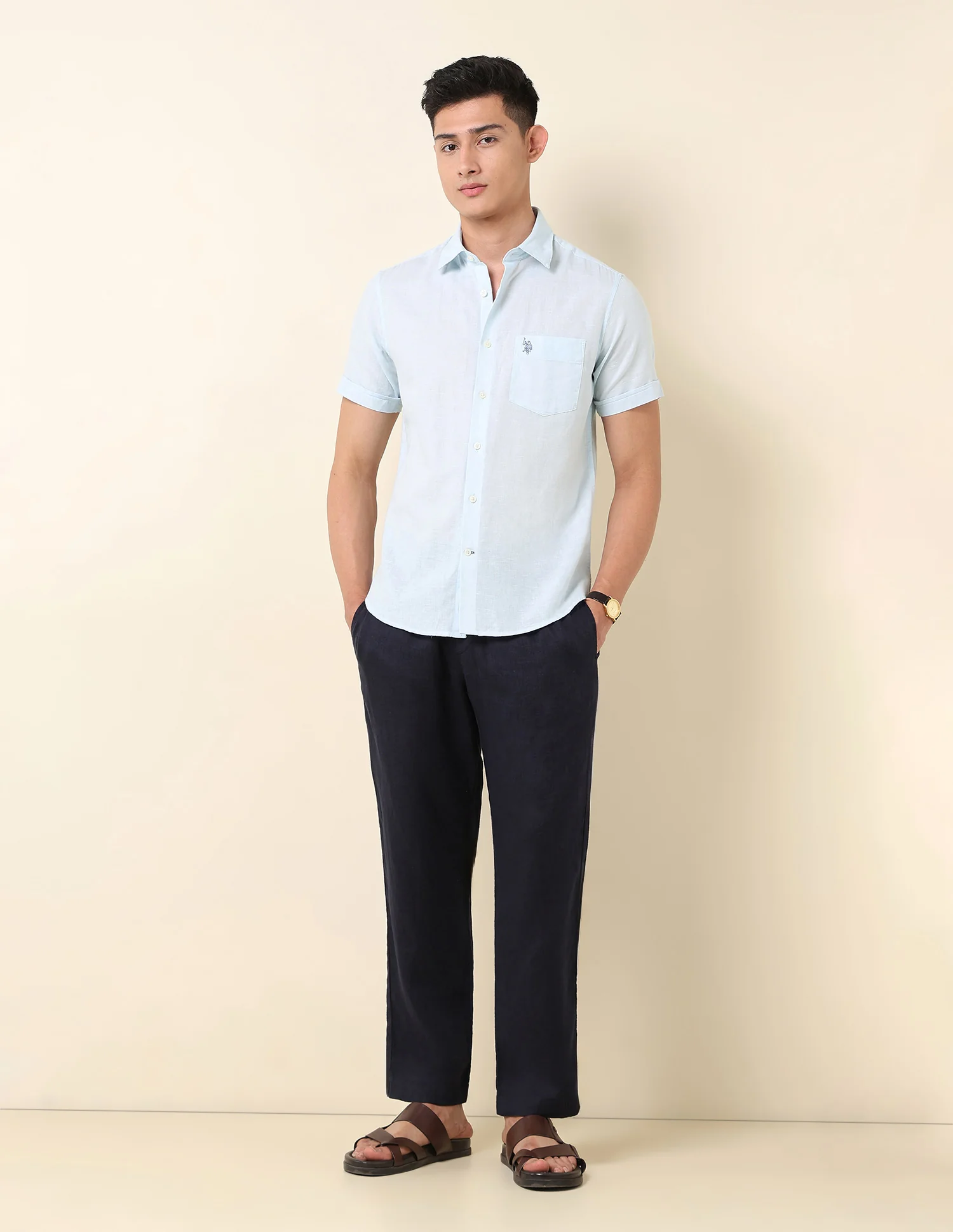 Tailored Fit Solid Shirt - Image 3