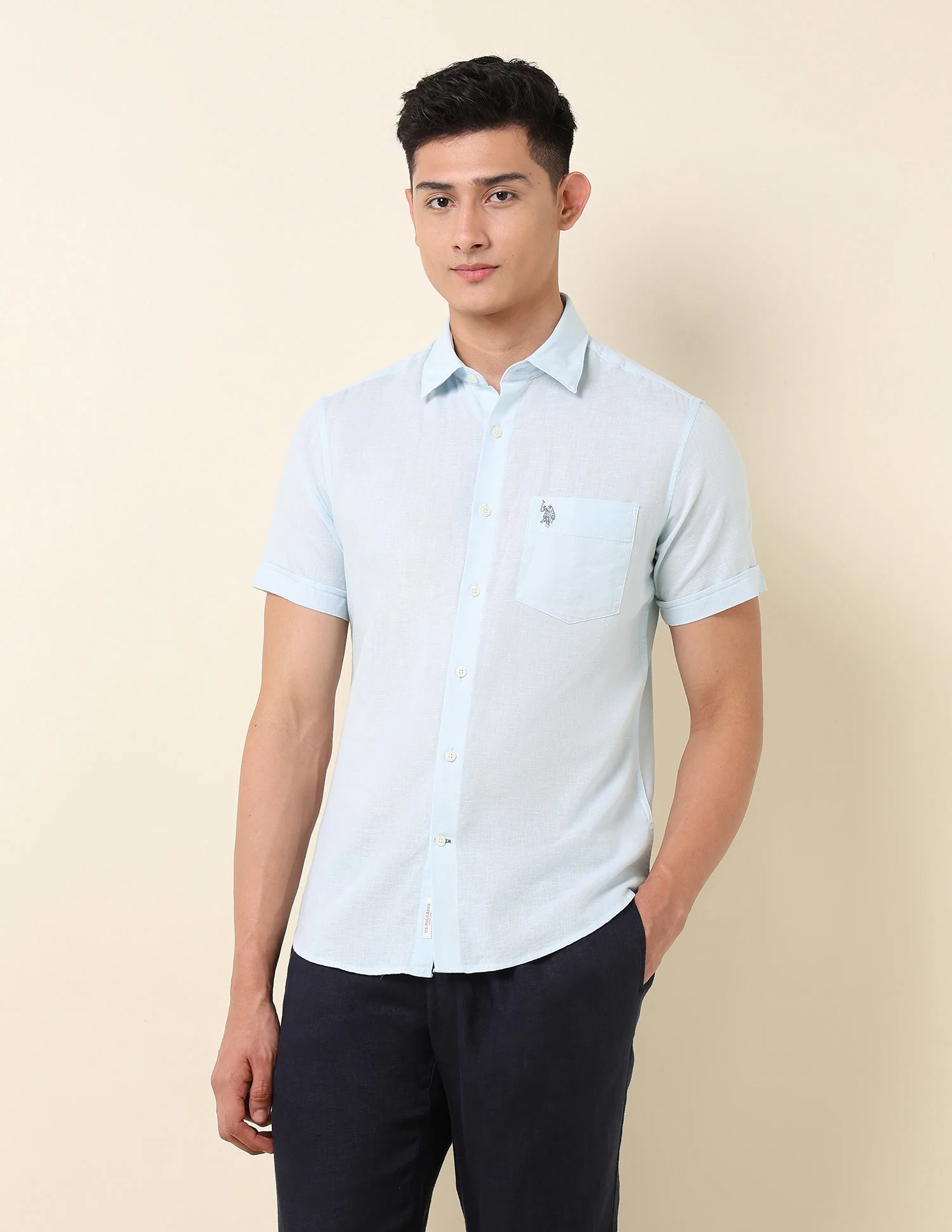 Tailored Fit Solid Shirt - Image 6
