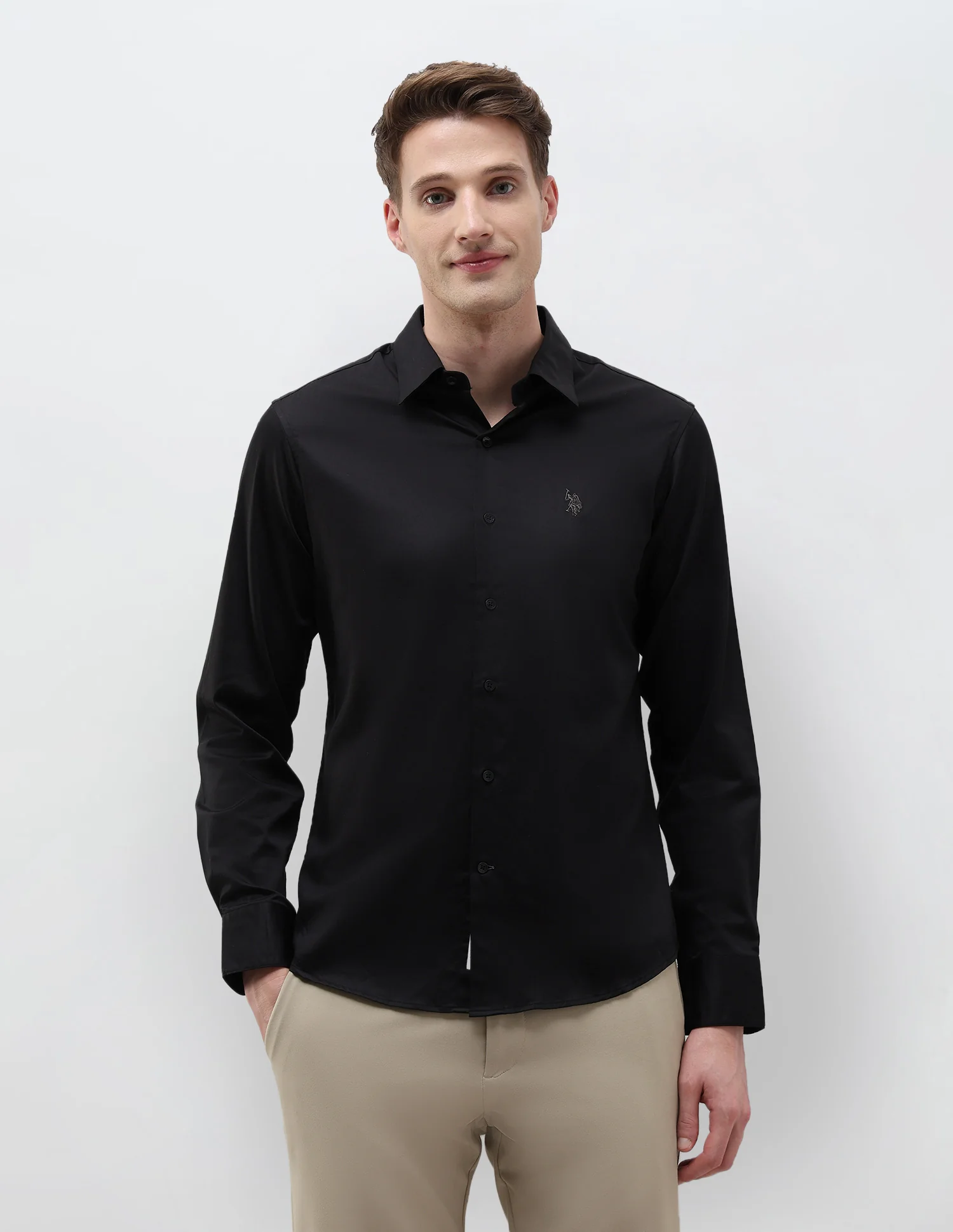Tailored Fit Solid Shirt - Image 6