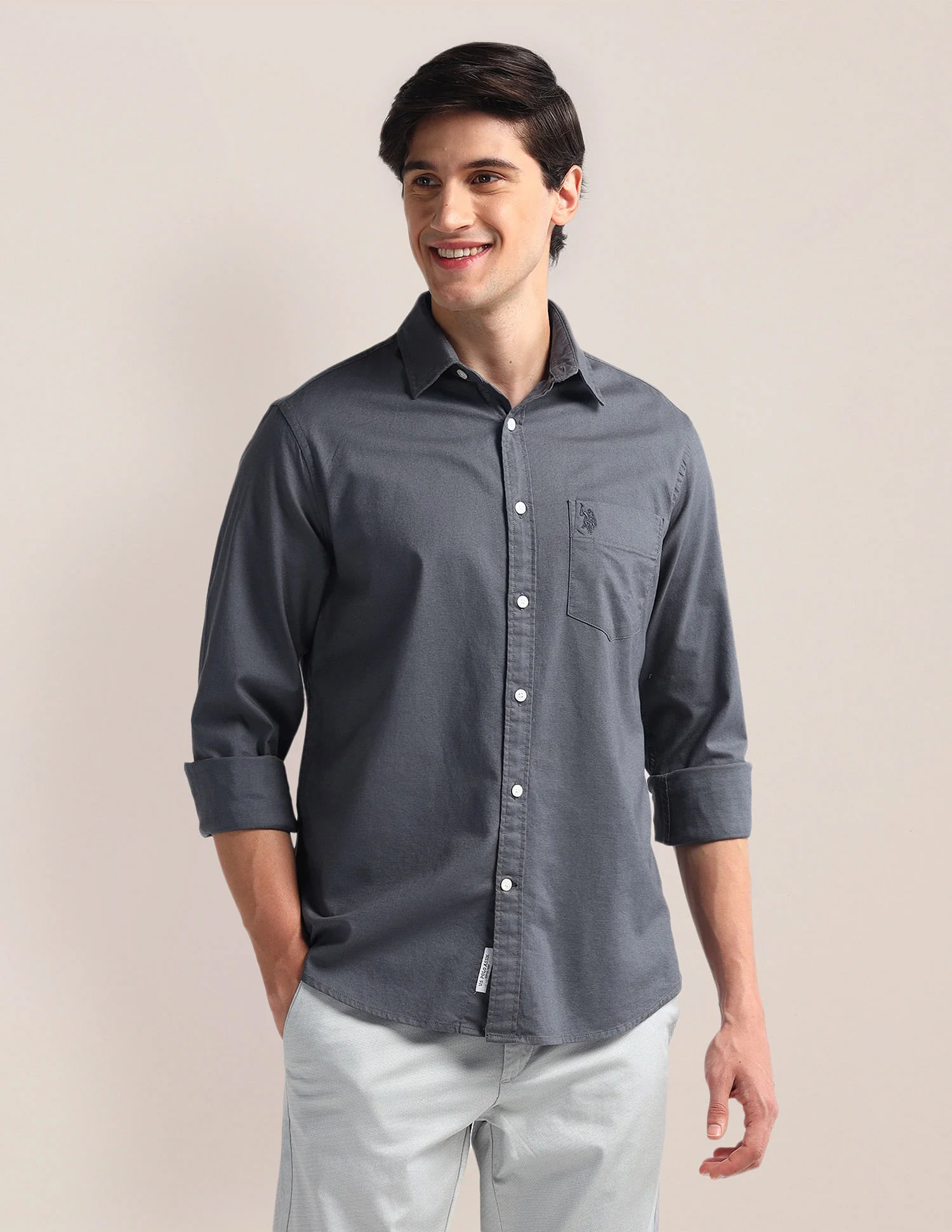 Tailored Fit Solid Shirt - Image 6