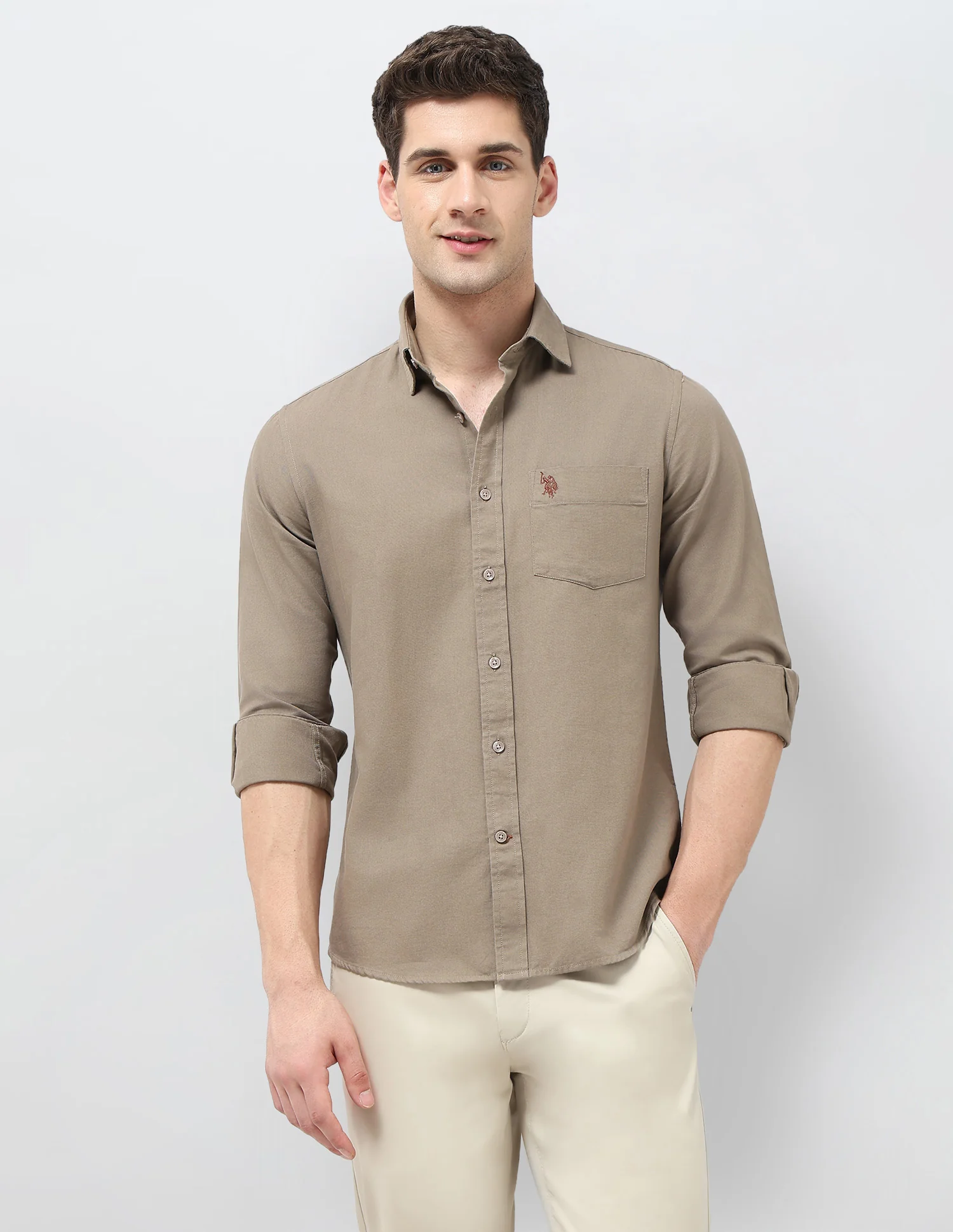 Tailored Fit Solid Shirt - Image 6