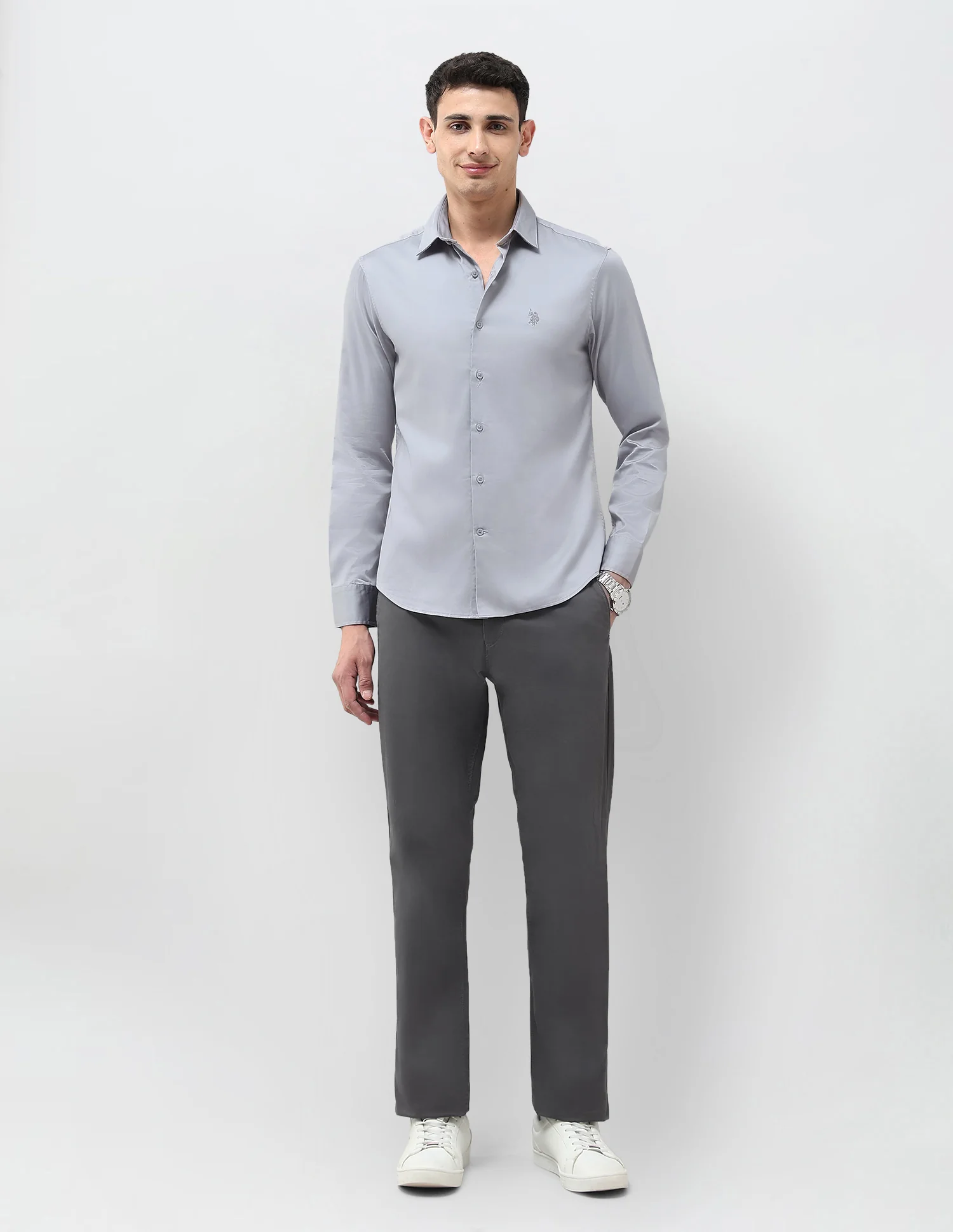 Tailored Fit Solid Shirt - Image 3