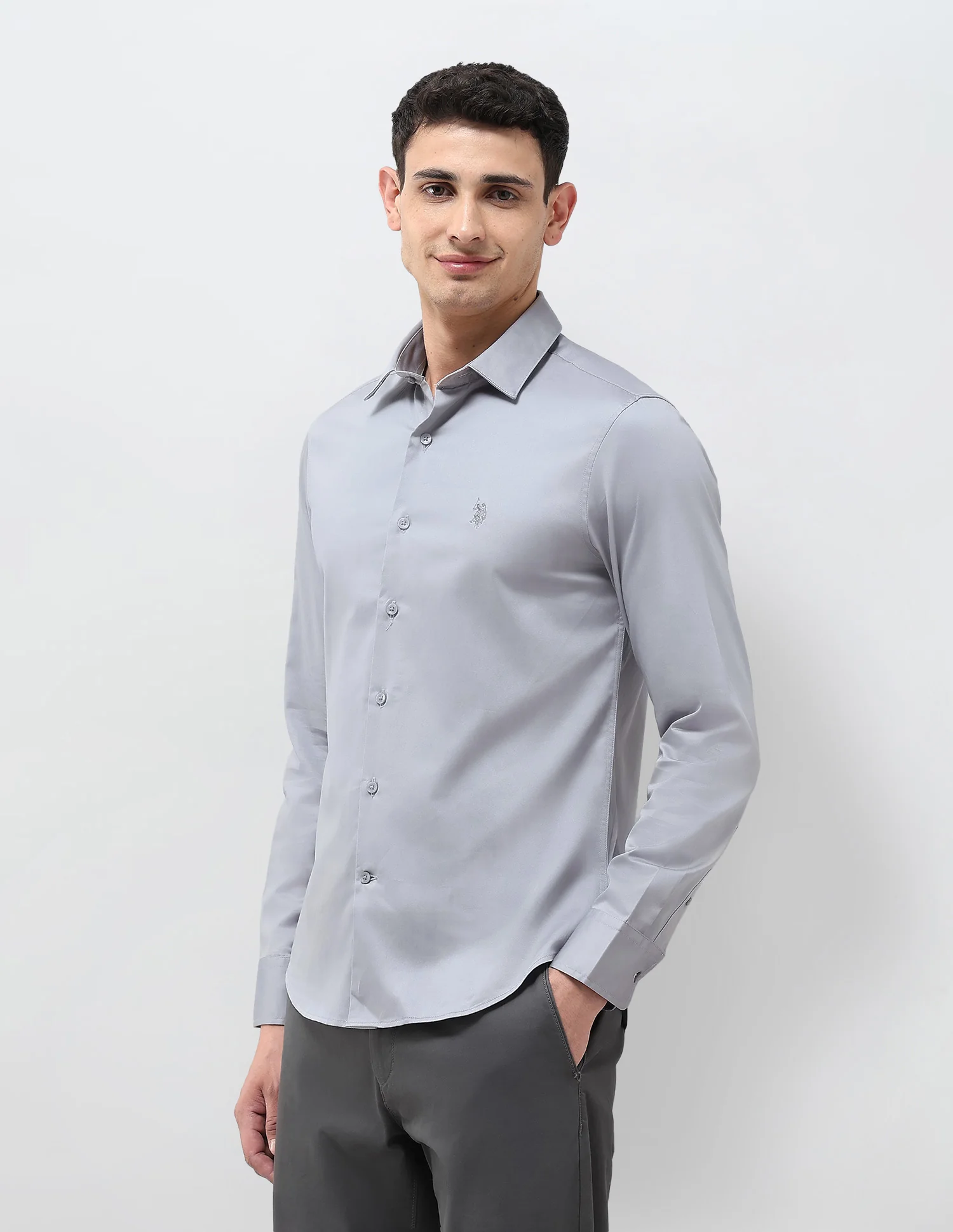 Tailored Fit Solid Shirt - Image 4