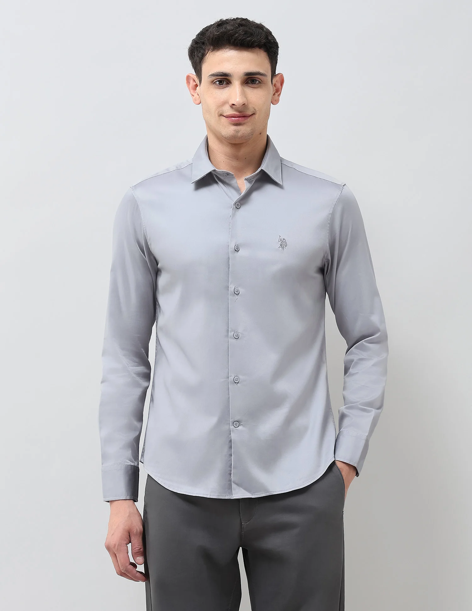 Tailored Fit Solid Shirt - Image 6