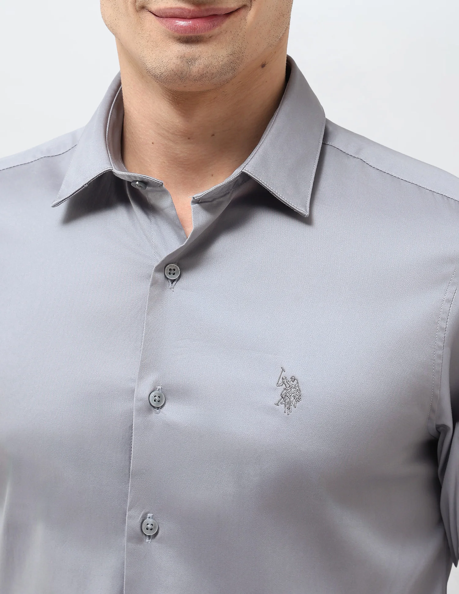 Tailored Fit Solid Shirt - Image 7