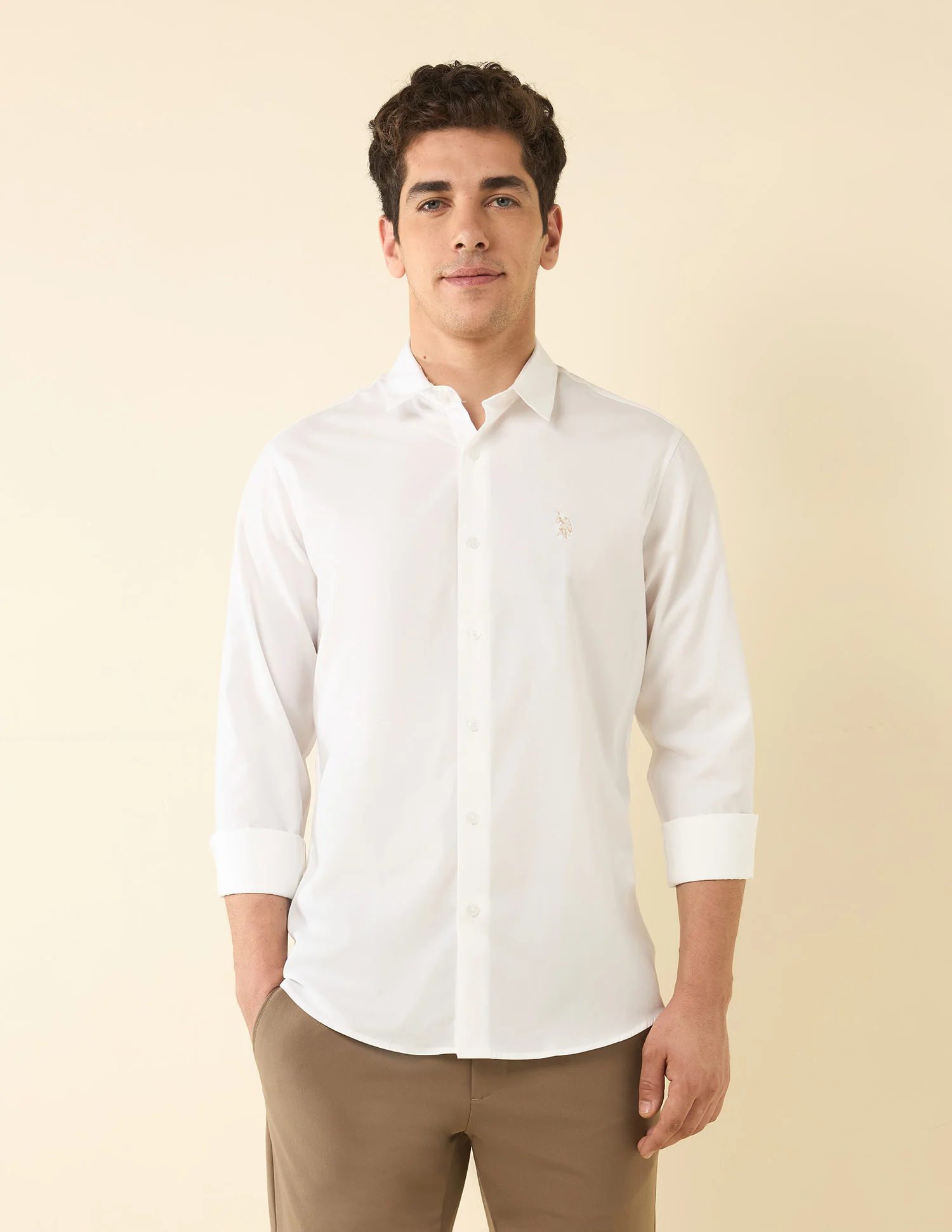 Tailored Fit Solid Shirt - Image 6