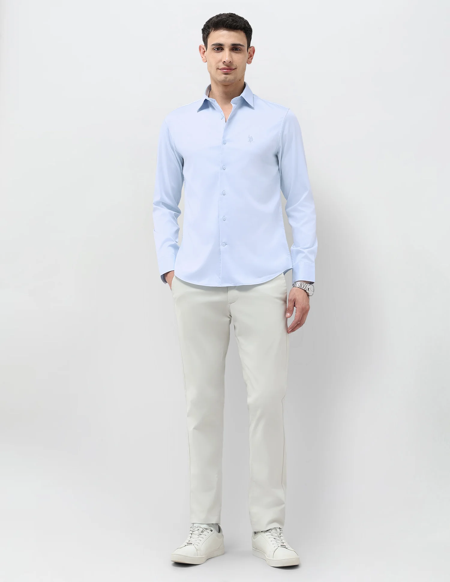 Tailored Fit Solid Shirt - Image 3