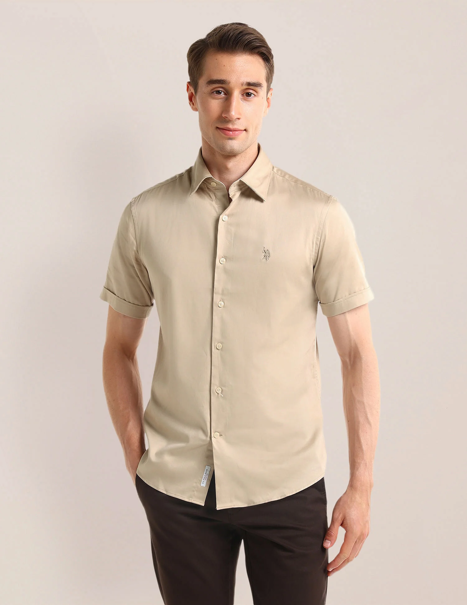 Tailored Fit Solid Shirt - Image 6