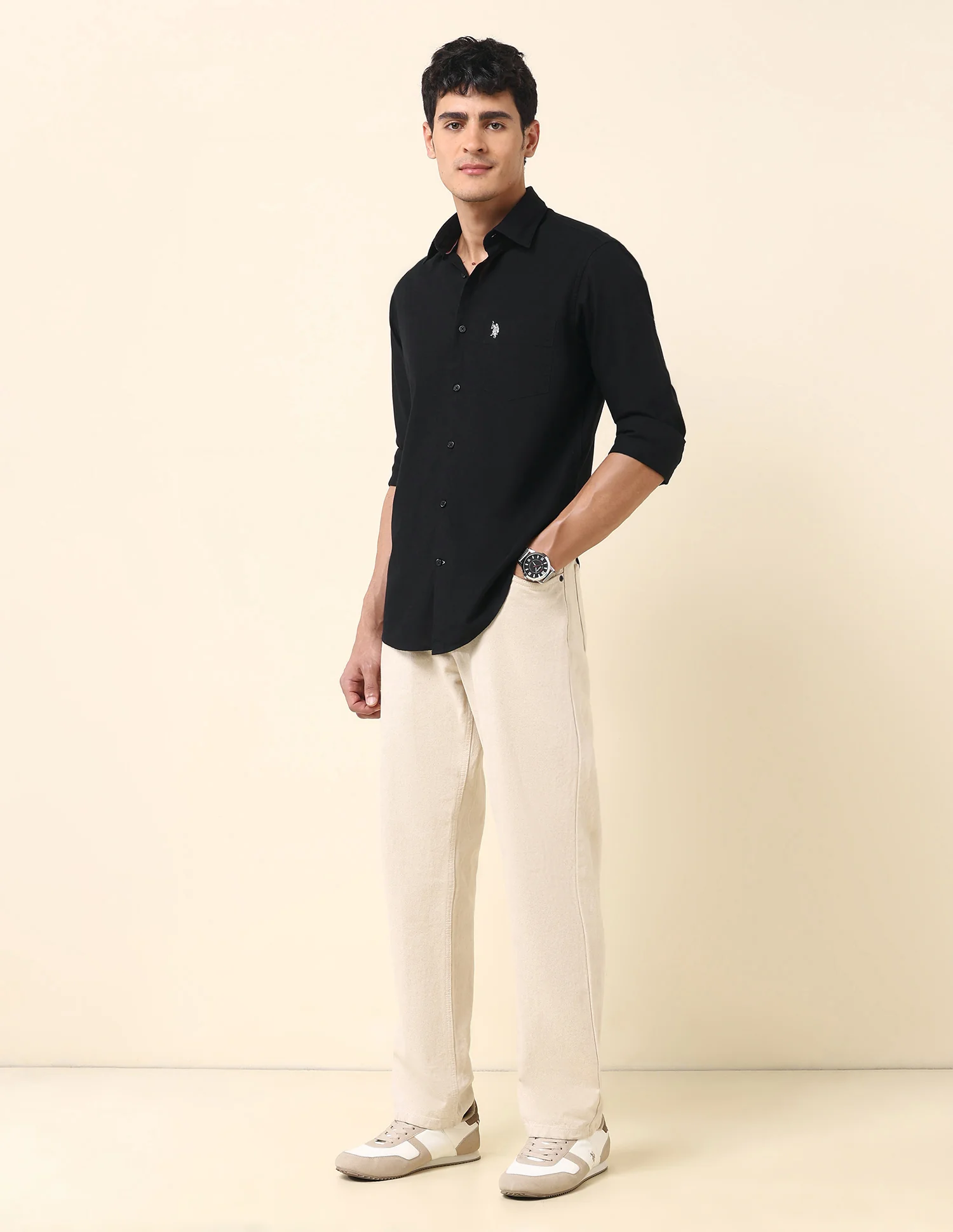 Tailored Fit Solid Twill Shirt - Image 3