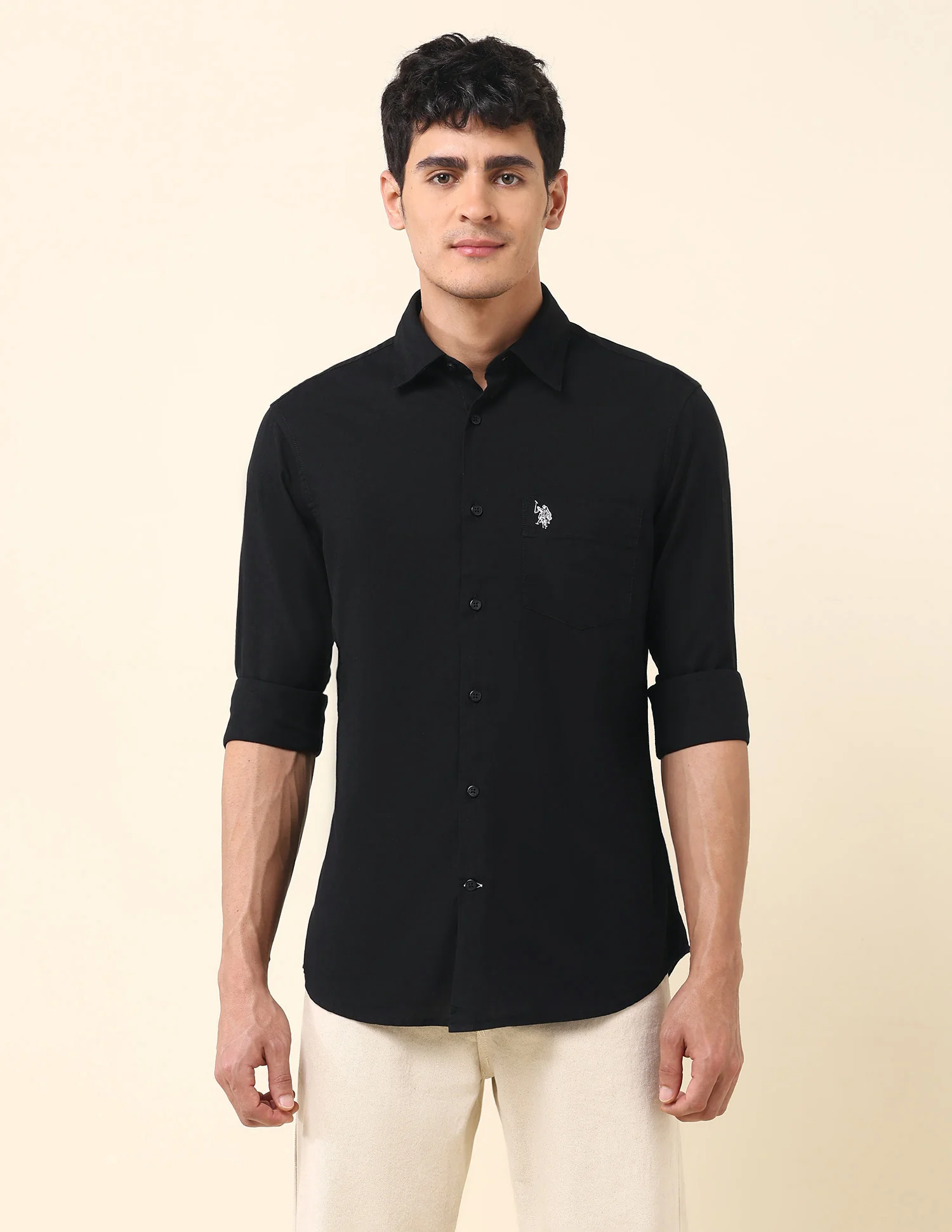 Tailored Fit Solid Twill Shirt - Image 6