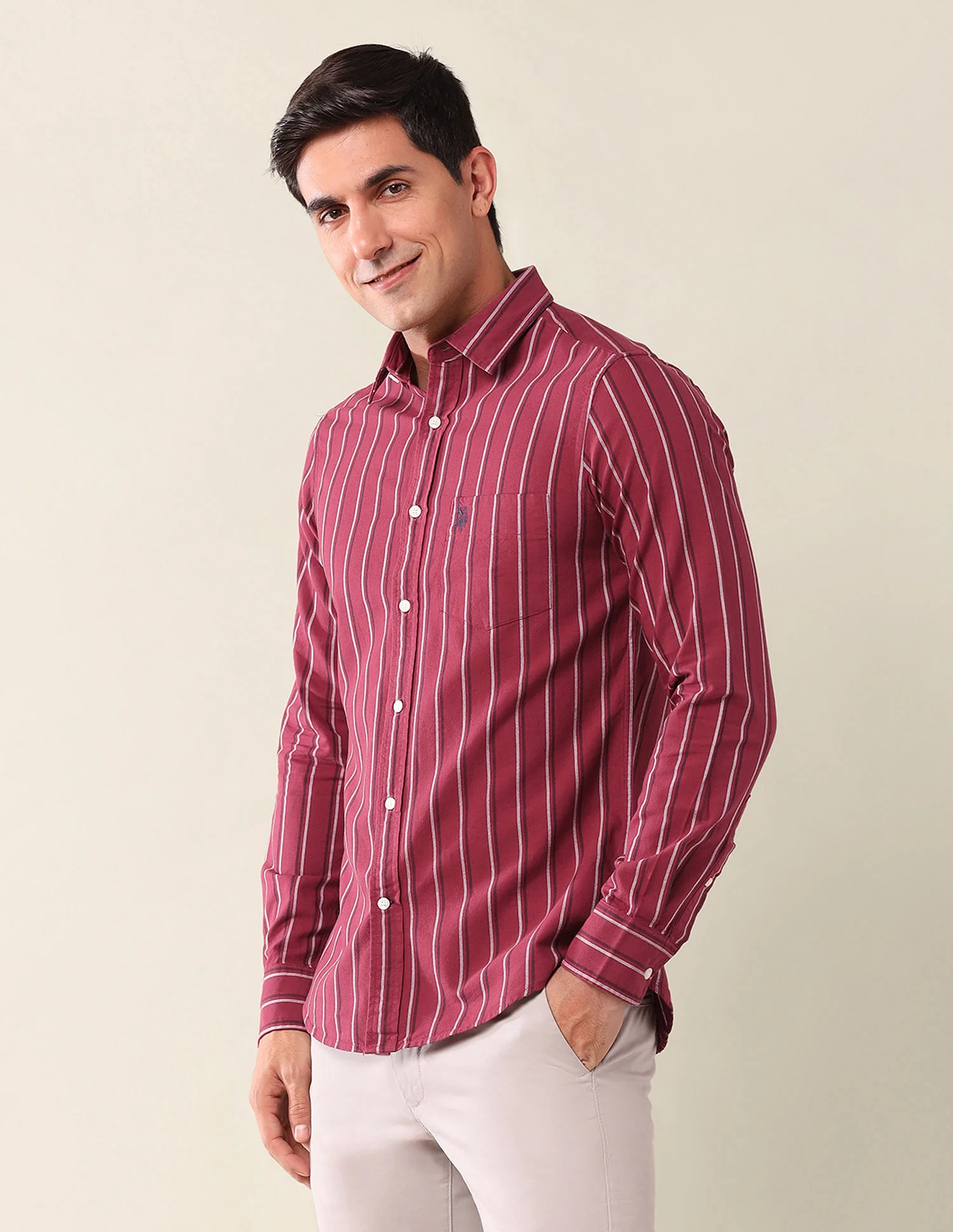 Tailored Fit Striped Shirt - Image 4