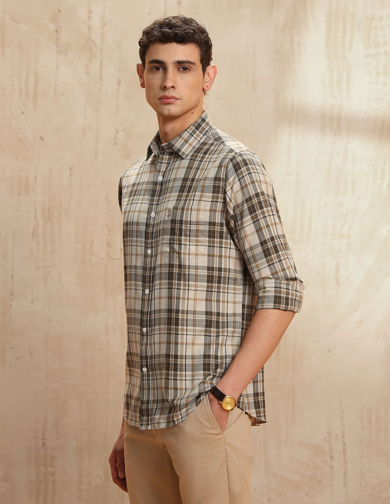 Tailored Fit Tartan Checked Shirt - Image 4