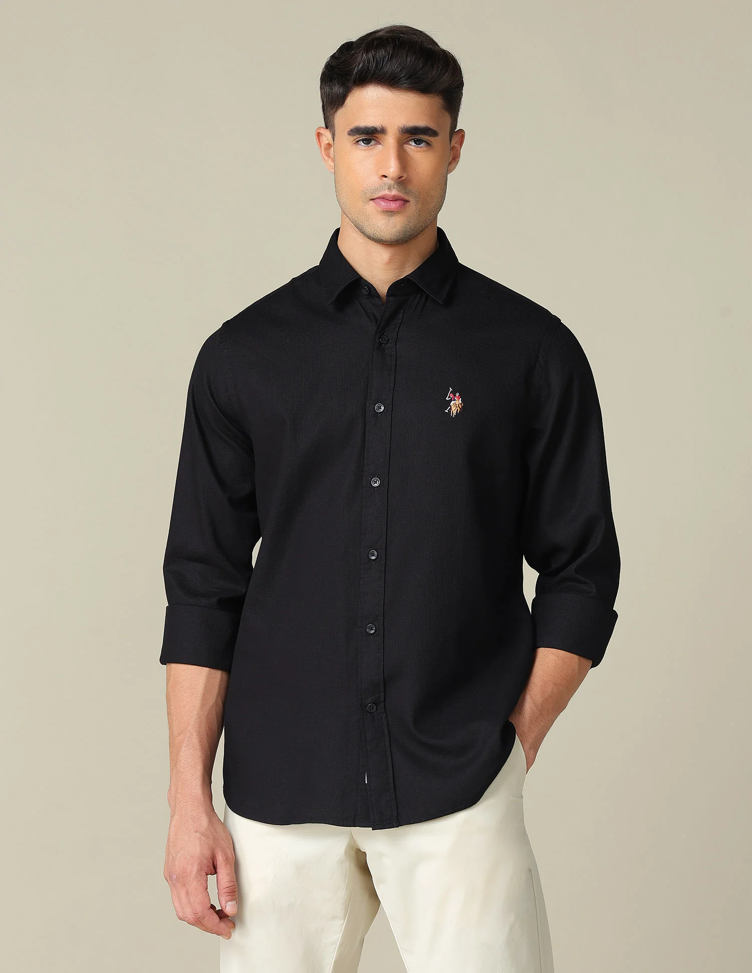 Tailored Fit Textured Shirt - Image 6