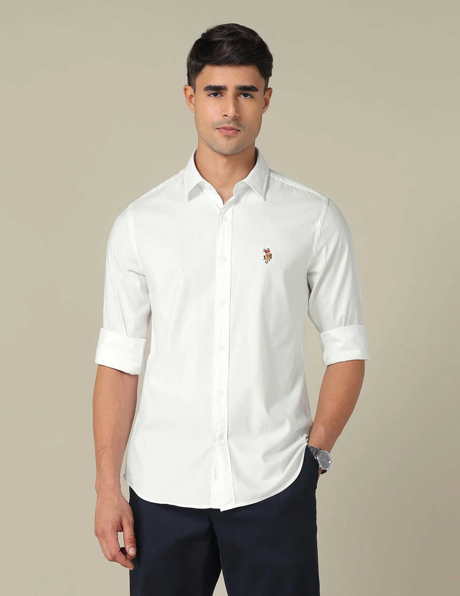 Tailored Fit Textured Shirt - Image 6