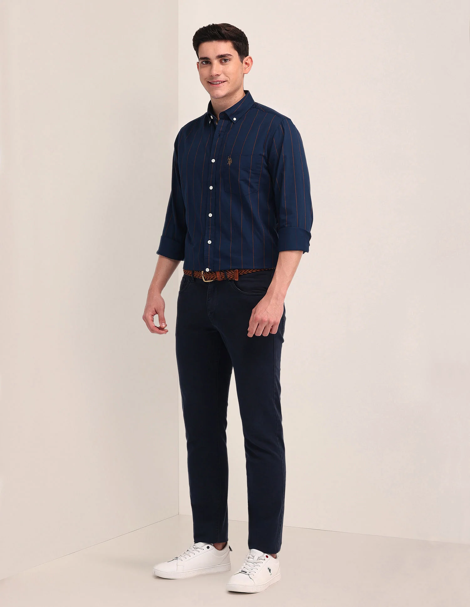 Tailored Fit Twill Striped Shirt - Image 3