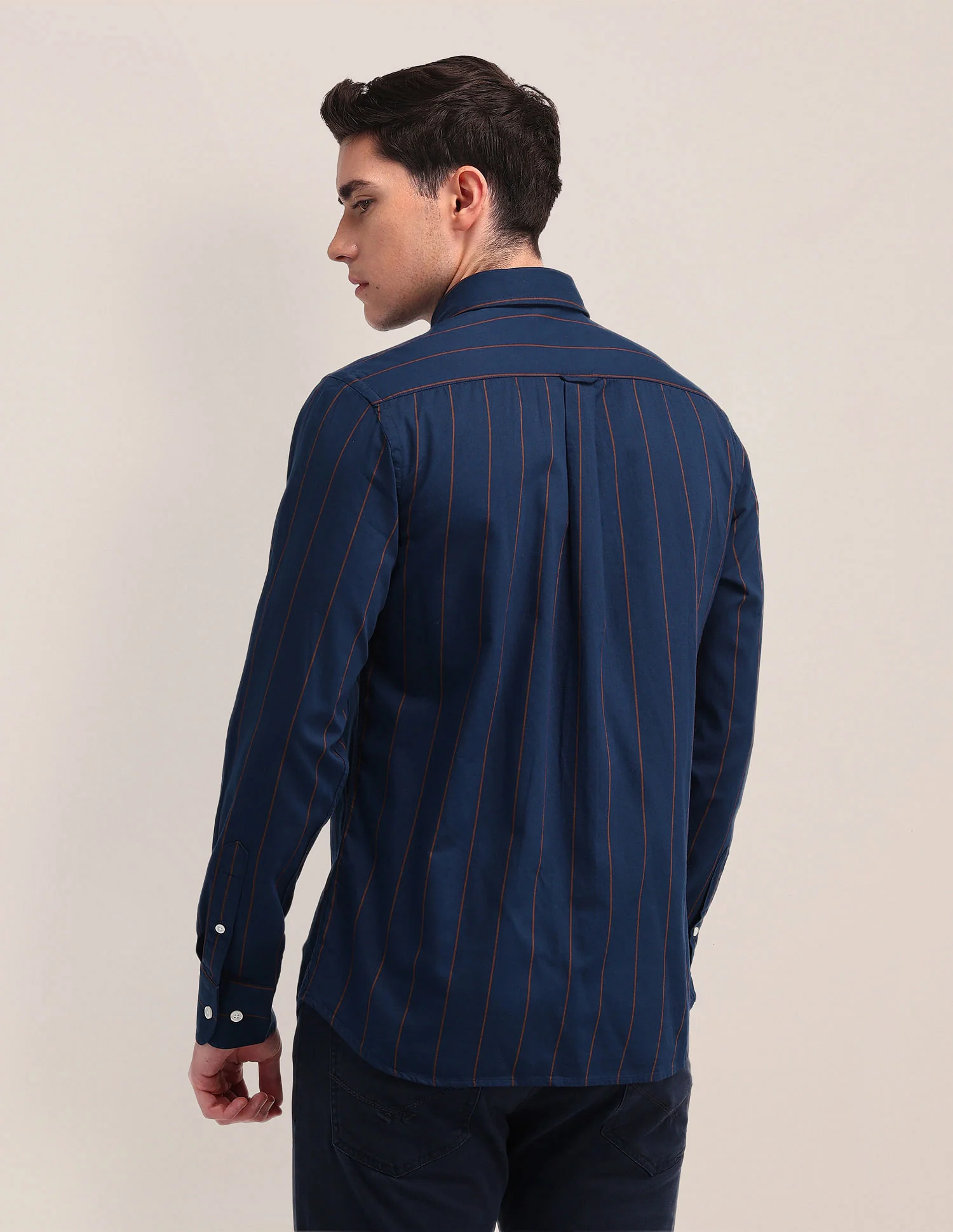 Tailored Fit Twill Striped Shirt - Image 5