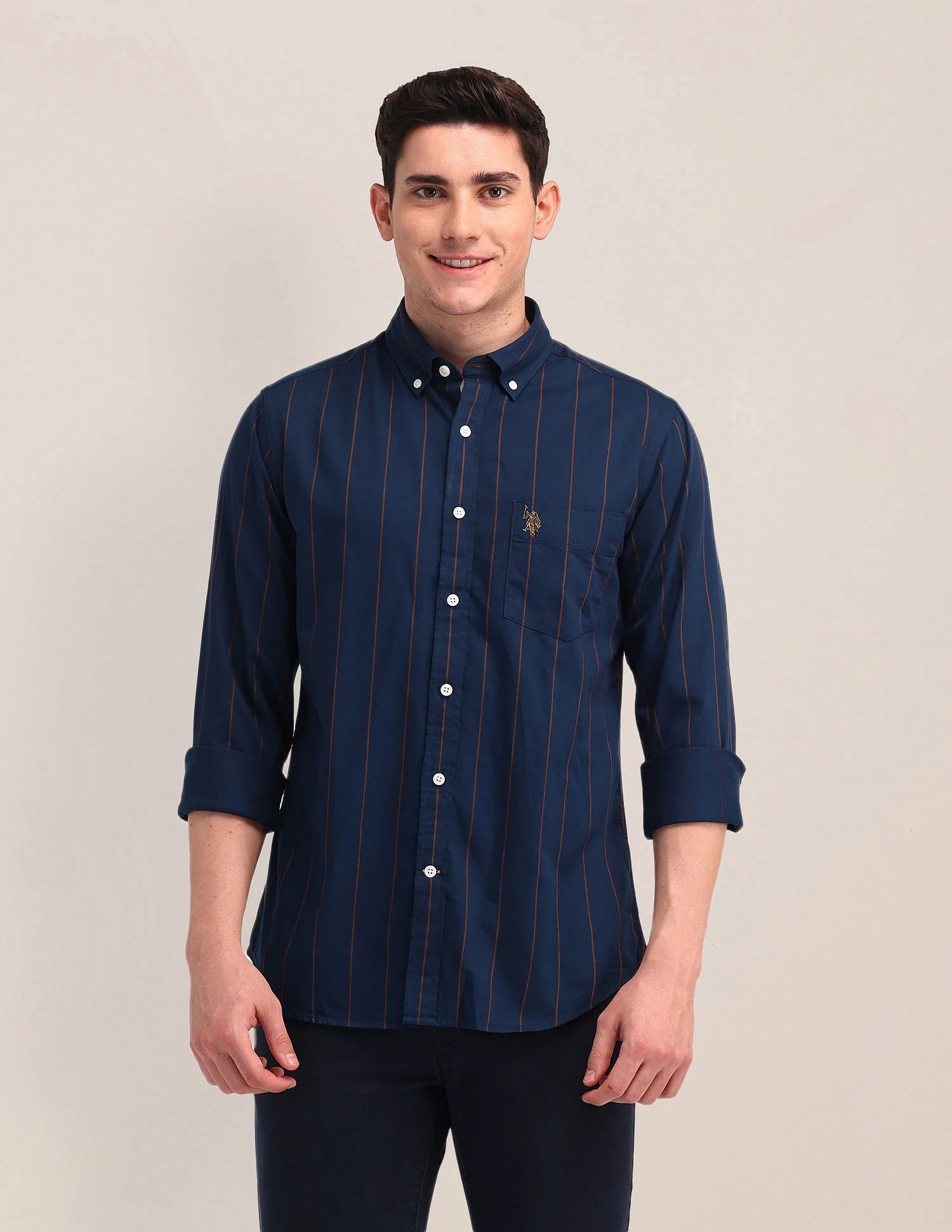 Tailored Fit Twill Striped Shirt - Image 6