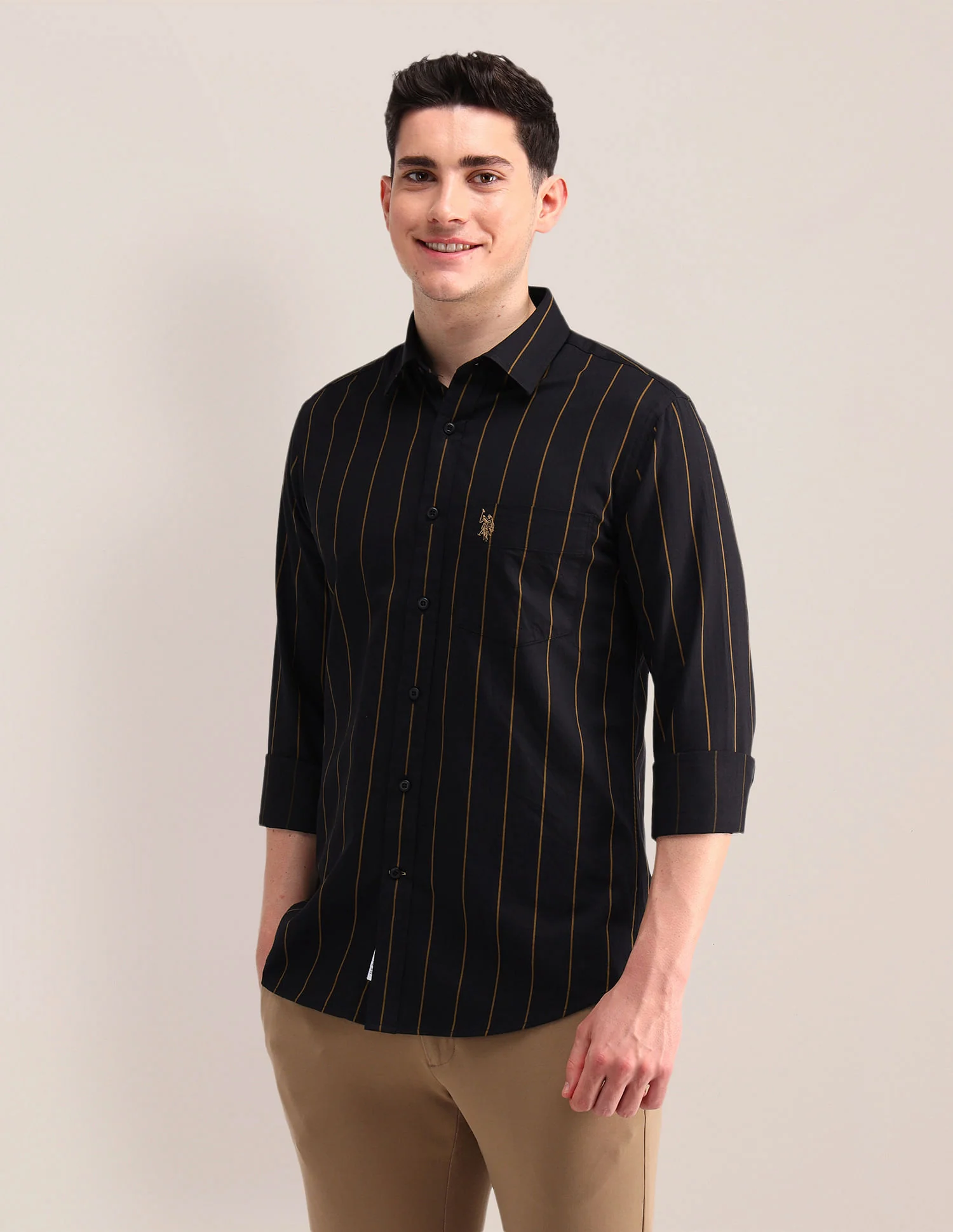 Tailored Fit Twill Striped Shirt - Image 4