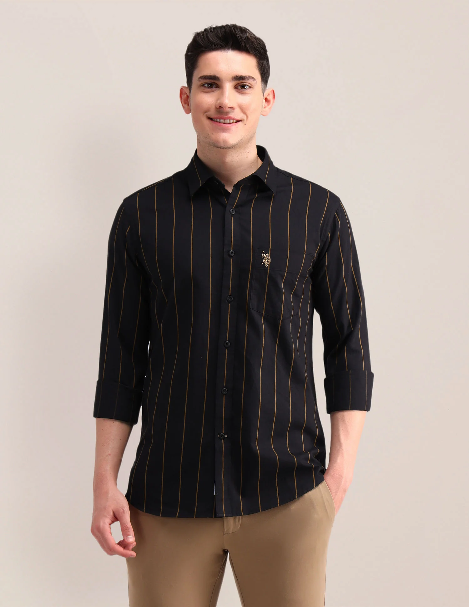 Tailored Fit Twill Striped Shirt - Image 6